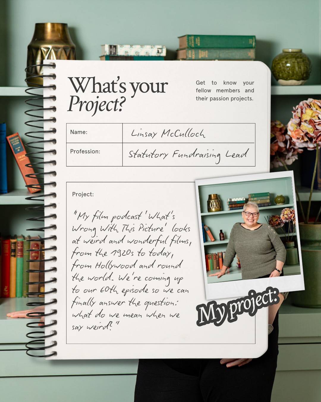 What’s your project? ✨
This month we’re spotlighting the brilliant Linsay McCulloch and her film podcast, ‘What’s Wrong With This Picture’.
With co host Garry Mulholland, Linsay digs into the weird and wonderful films that linger and asks what we really mean when we call something weird.
They’re coming up to their 60th episode, which is a huge milestone to be celebrated. So, if you love movies and conversations that go a little deeper, go give their podcast a listen.
These lovely shots of Linsay are by the one and only @ellenrichardsonphoto from our last ‘Headshots with Ellen’ event. Keep an eye out for her next session and get booked in.
Want to tell us about your project? Get in touch!
