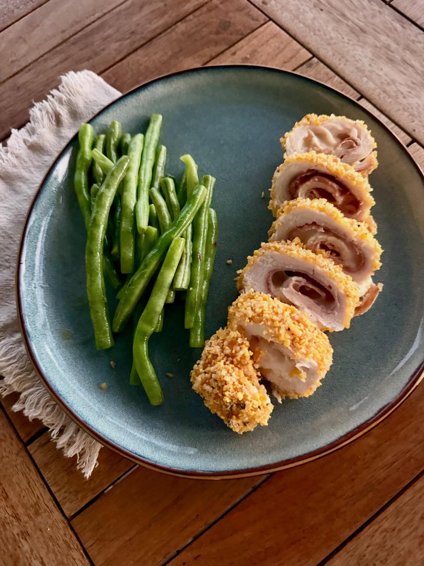Crispy Oven-Baked Chicken Cordon Bleu — no frying required.
This version keeps everything we love about the classic (ham, Swiss, golden crumbs) but simplifies the process and adds a little nutrition boost.
✔ cassava flour coating
✔ protein-rich lupin + panko crumb
✔ baked instead of fried
✔ economical: 2 chicken breasts become 4 portions
One simple trick makes it work:
Wrap the chicken rolls in plastic wrap briefly before breading. It helps them hold their shape and keeps the filling from slipping out.
Elegant enough for guests, easy enough for a weeknight.
Full recipe now on the blog.
#nourishingforflourishing #chickencordonbleu #glutenfreerecipe #highproteinmeals #weeknightdinners