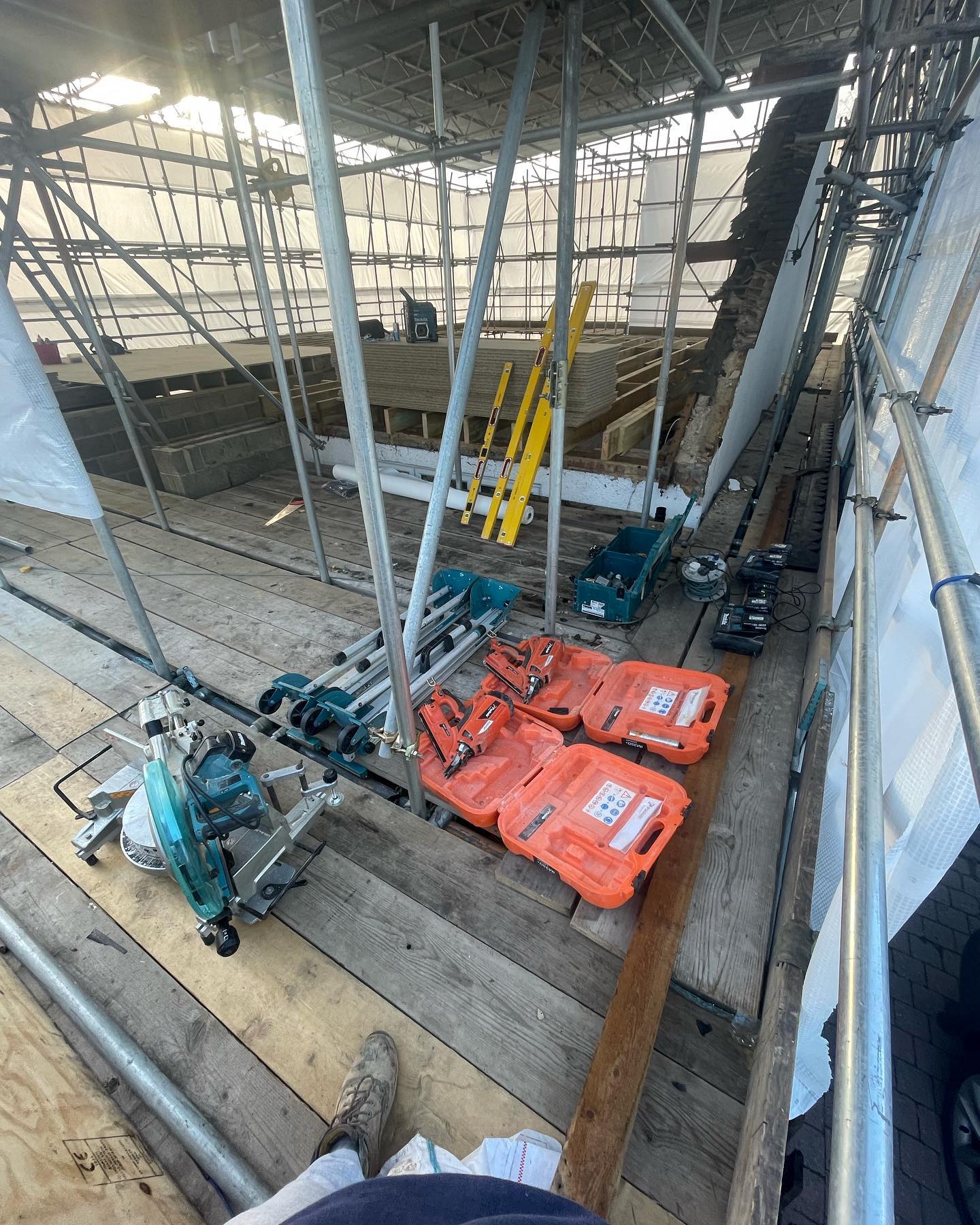 So we are only 6 weeks in from start day we have demolished existing structures, dug and poured foundations, built all walls, formed 1st floors and created the new upper floor layout including 3 Gorgeous front dormers, 3 bedrooms, a family bathroom and a master en-suite/dressing room built within the roof to double the footprint for a great family. More pics to follow. #builers #essexbuilders#construction