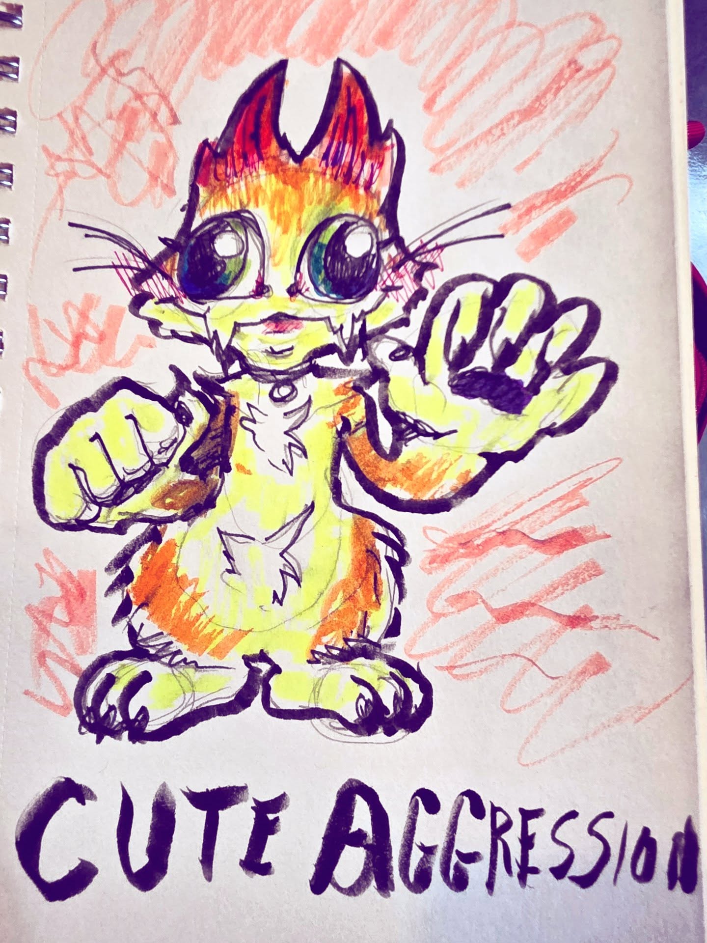 Today at @pie.burgh , I attended @angelaoddling workshop on designing your own monster. I’ve been feeling really great today since it's my birthday, so my good mood got me thinking about cute aggression. XD I love cats, so I made these hands big because sometimes you just want to squish adorable things with that kind of intensity (hence the wall-eyed design).
Hope you enjoy the doodle I made today!
It was so nice seeing a lot of you. So many awesome people and not enough time! 😭😭