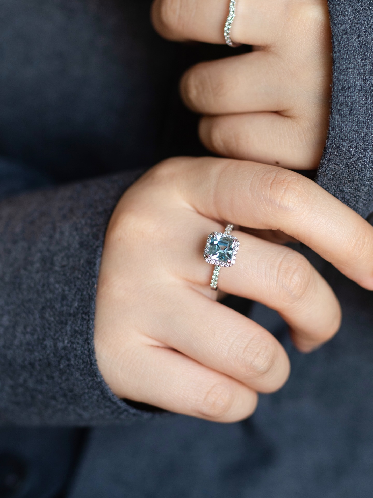A timeless favourite in #Aquamarine.
This princess-cut aquamarine ring is set in our beloved halo design — a setting that enhances the centre stone’s brilliance while keeping the silhouette delicate and elegant.
With its serene ocean-blue hue, Aquamarine, the birthstone of March brings a sense of calm, clarity, and timeless beauty.
Discover this piece at our Takashimaya store and explore our aquamarine jewellery for the March birthstone.