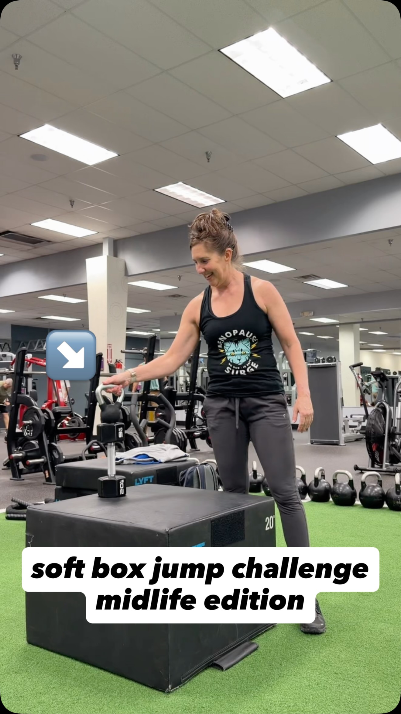 Midlife box jump challenge… with a soft landing twist 👀
Because it’s not just about getting up on the box…
it’s about how you land.
Soft, controlled, quiet = better force absorption, better joint health…
and yes, a little bonus coordination challenge so your kettlebell doesn’t go flying 😅
And let’s not forget…
💥 Jumping = impact = a stimulus for bone density
One of the MOST underrated tools for women in peri + menopause. 🦴
This is how we train power and control in midlife.
Strong bones. Strong landings. Strong women. 💪
Because strong bones are part of building a better body in midlife.
P.S. Keep watching for the outtakes. I didn’t nail my first attempt…but @claud1a_k sure did!
#menopausefitness #perimenopause #bonedensity #strengthtrainingforwomen #tryittuesday