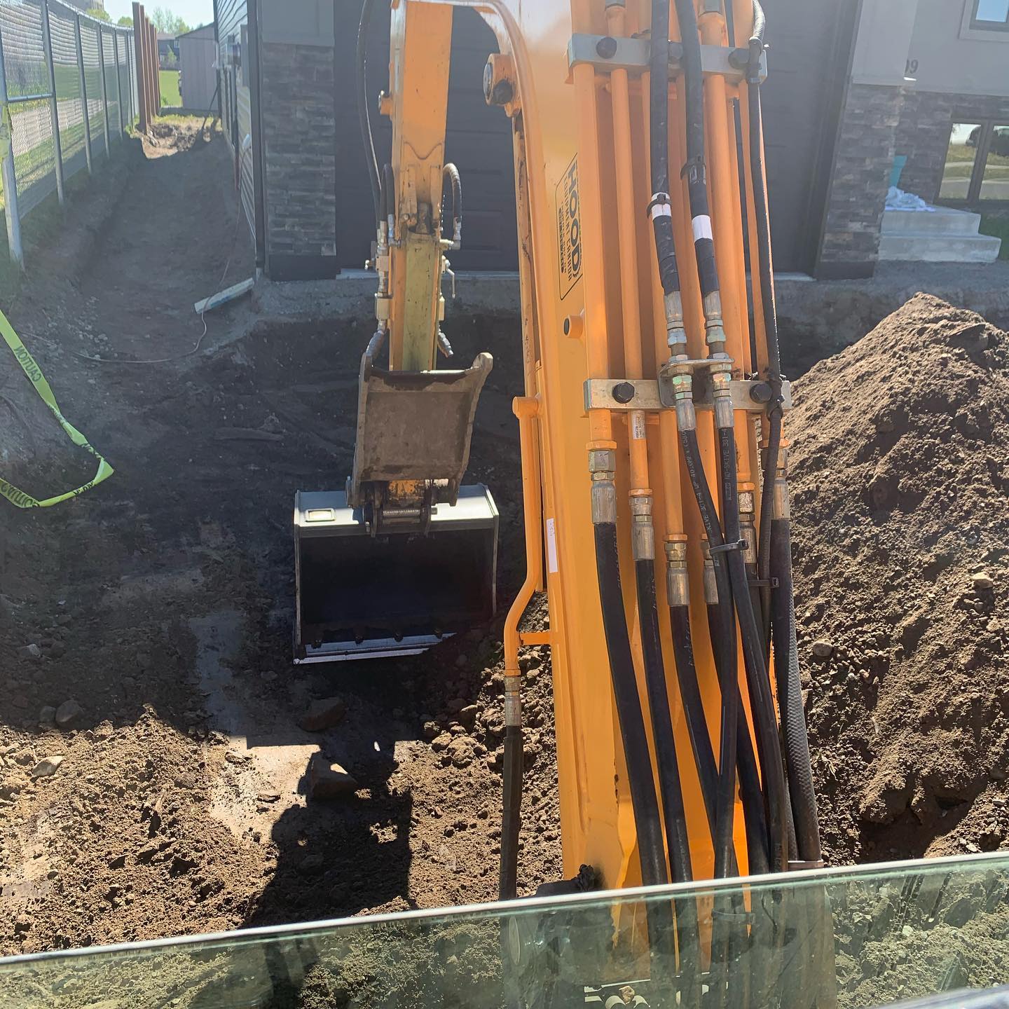 Driveway excavation under way. An artist is also near by 🙂#excavation#allaboutthebase#sunny Saturday#hyundaiequipment#curbappeal