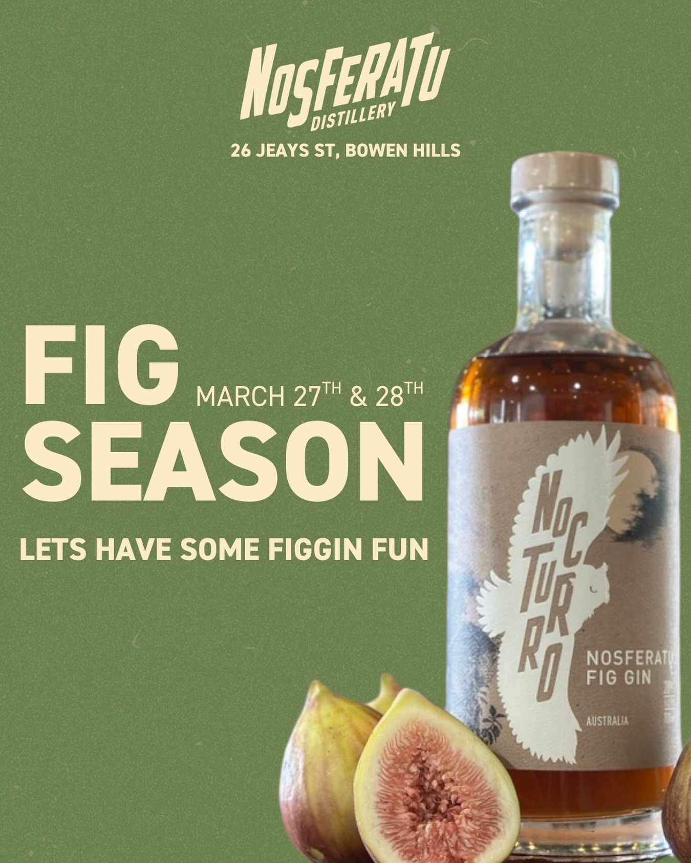 Two days. A lot of Fig Gin.
We’re kicking off our new Fig Season with a two-day Figgin’ Fun Party at Nosferatu Distillery.
🍸 Exclusive Fig Gin cocktail menu
🎶 Live music
🍾 Bottle discounts
🍽 Food specials
Entry is free — but bookings are strongly recommended.
Secure your table via the link in bio.
📍 Nosferatu Distillery -26 Jeays St, Bowen Hills
Our Friday Night Jazz and Saturday Gin Tastings will still be running — this is just on top.