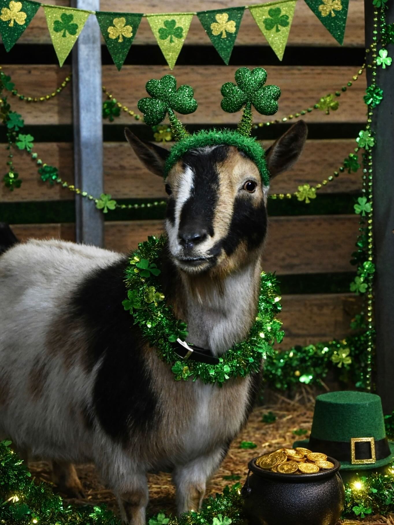 Happy St. Patrick’s Day! 💚✝️🍀
Ft. Rockin JF Winnie
#funny #goats #nigeriandwarfgoats #AI #hobbyfarm