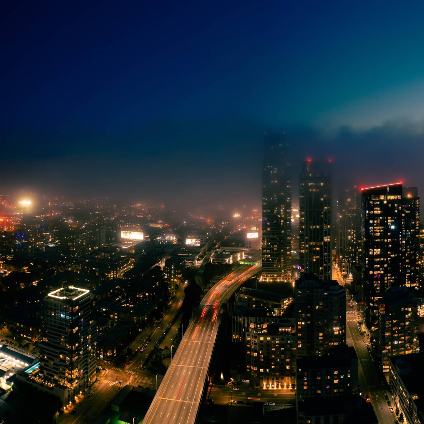 San Francisco skyline with a hint of fog. Taken with the Mavic 2.
