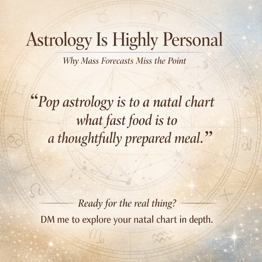 Astrology is most meaningful when approached with a personal foundation first.
Think of it like love - working with your own natal chart first before engaging with collective transits. 💯
Read full blog post on website