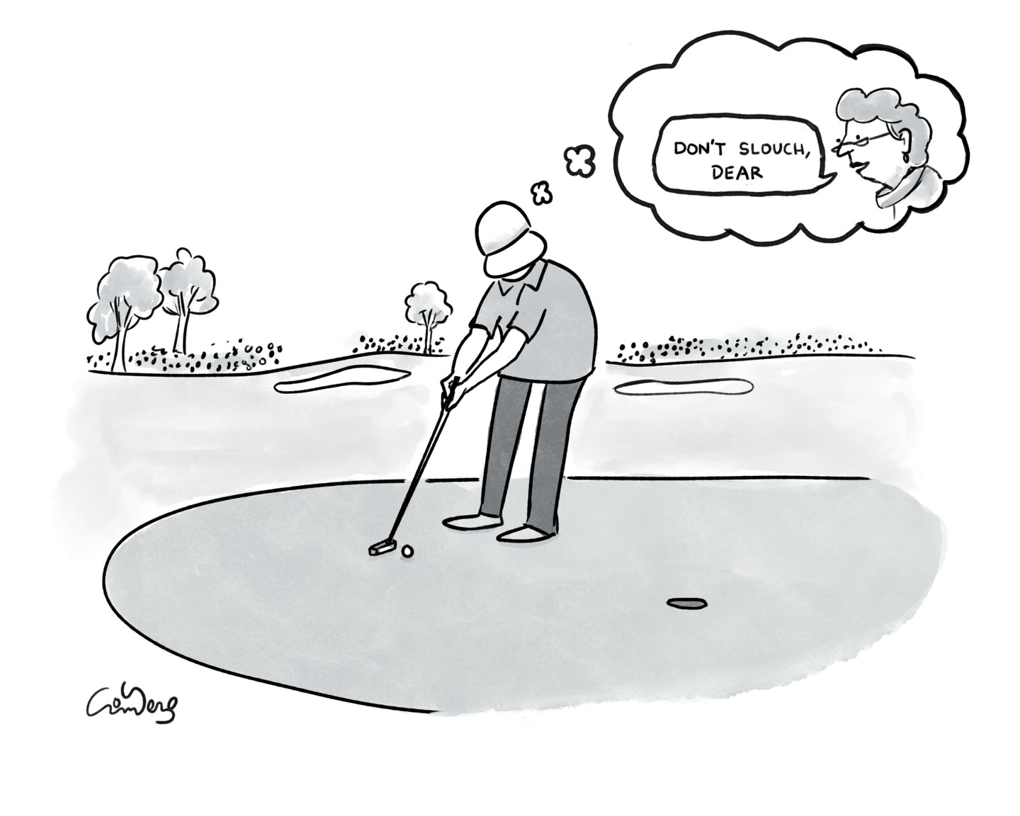 The trick is to stay focused.
#golf #moms #slouch #putting