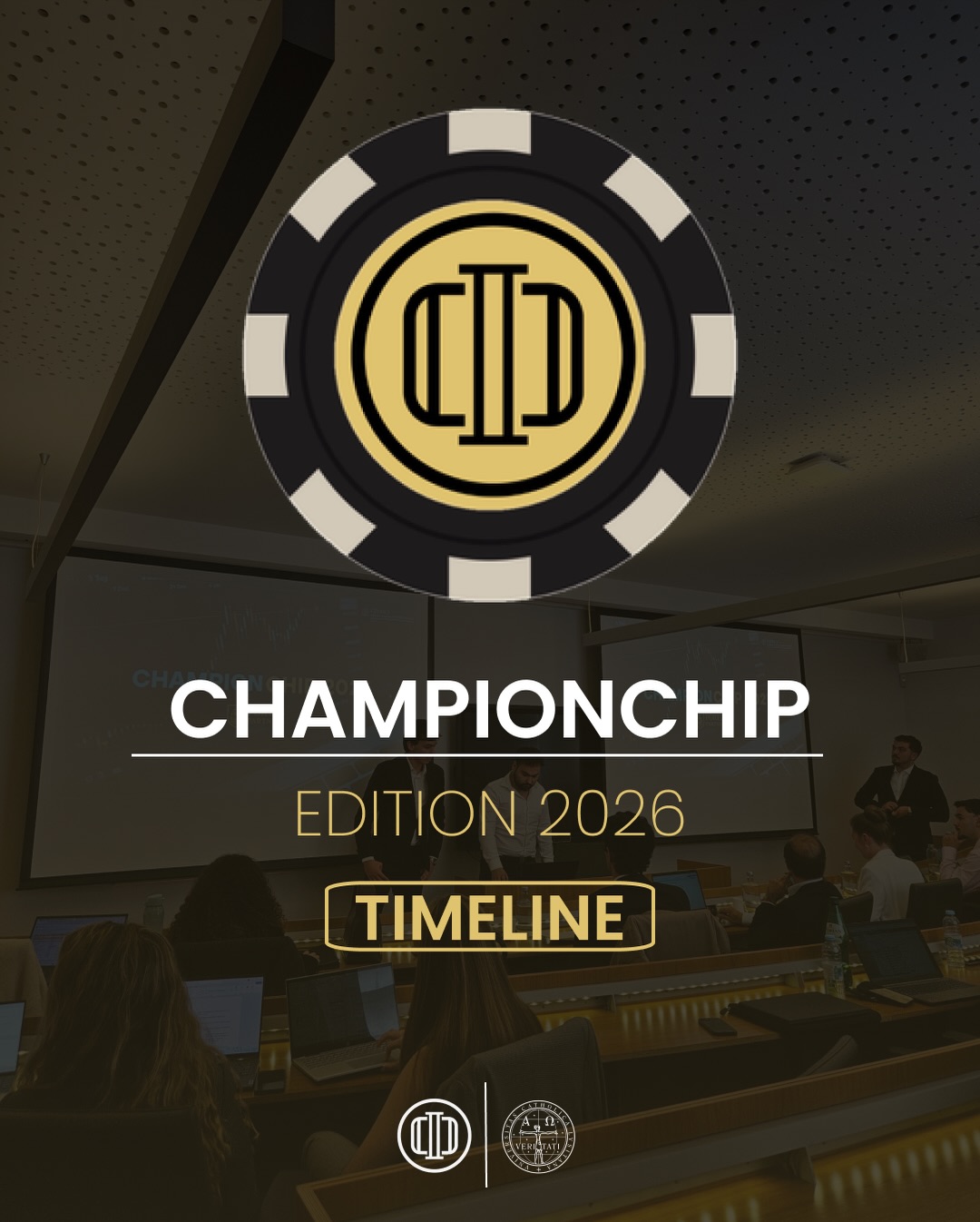 ChampionChip 2026 Timeline
The journey begins soon. Here’s what participants can expect in this year’s ChampionChip:
📚 Workshops (March 23–27)
Participants will gain the essential tools for portfolio management, macroeconomic analysis, stock selection, and risk management through sessions led by finance professionals.
📊 Portfolio Construction (March 28–April 7)
Teams will develop their investment strategy and prepare a written report based on the competition case study.
⚖️ Jury Evaluation (April 8–17)
The submitted portfolios will be carefully assessed by a panel of experts from academia and the financial industry.
🎤 Final Pitch (April 24)
Finalist teams will present their investment strategy live to a professional jury.
Apply through the link in bio.
Further information will be shared in the coming days.
Católica Porto Investment Club
Your future. Your choice.