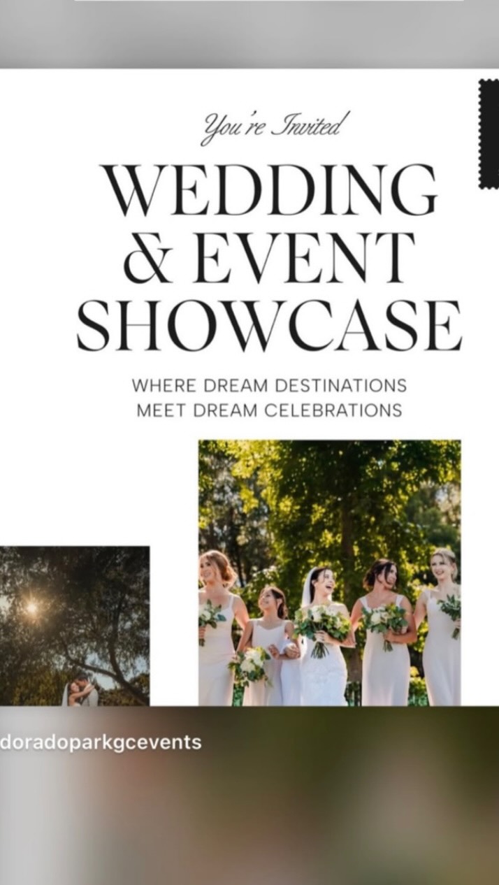 Wedding showcase this Friday🤍🤍🤍
🤍March 20th, 2026
• 5pm-8pm
@eldoradoparkgcevents
2026 is coming fast and we here at El Dorado
Golf Course are in full preparation for our
Wedding & Event Showcase this coming
March!
Free Admission
Free showcase
Free Ideas
Free Food
Free Drinks
Weather your planning a birthday party to a wedding you wont want to miss this show!
17 March 20th, 2026
• 5pm-8pm
• 2400 N Studebaker Road
Preterred Vendor such as Flowers by Melis, Fotodotlove, DJ Ruebensaal, SoCal Mobile DJ, Love Like Crazy Weddings, Exceptionally
Yours Weddings, just to name a few!
El Dorado Park Golf Course Events El Dorado
wedding flowers weddingflorist