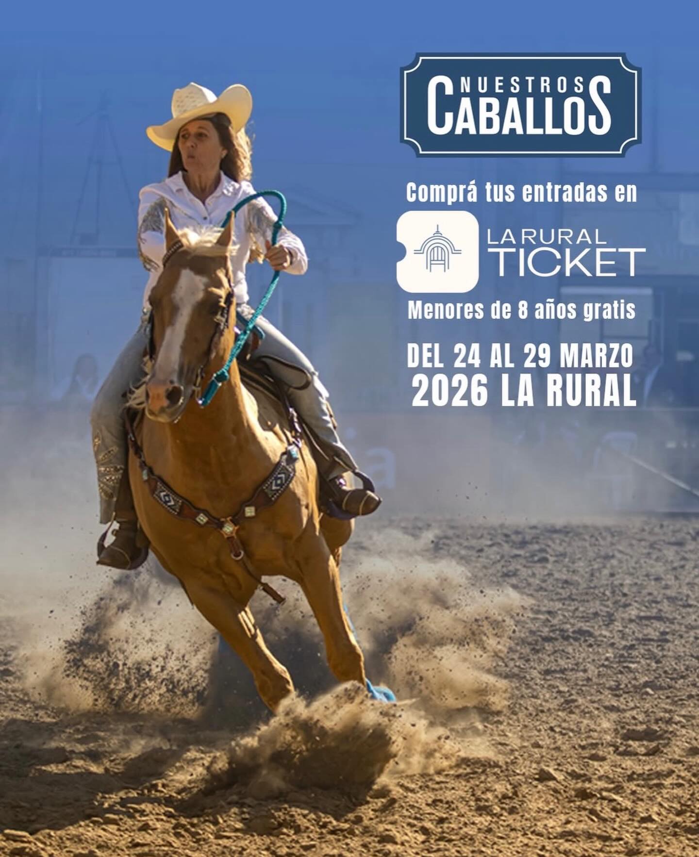 Del martes 2️⃣4️⃣ al domingo 2️⃣9️⃣ de marzo, viví una experiencia única en la Expo Nuestros Caballos, el encuentro que celebra la tradición, la cultura y la pasión por el mundo ecuestre 🐎
Disfrutá de exhibiciones, competencias, espectáculos y mucho más para toda la familia.
Conseguí tus entradas a través de La Rural Ticket y sé parte de este evento imperdible.
https://www.laruralticket.com.ar/event/nuestroscaballos-2026