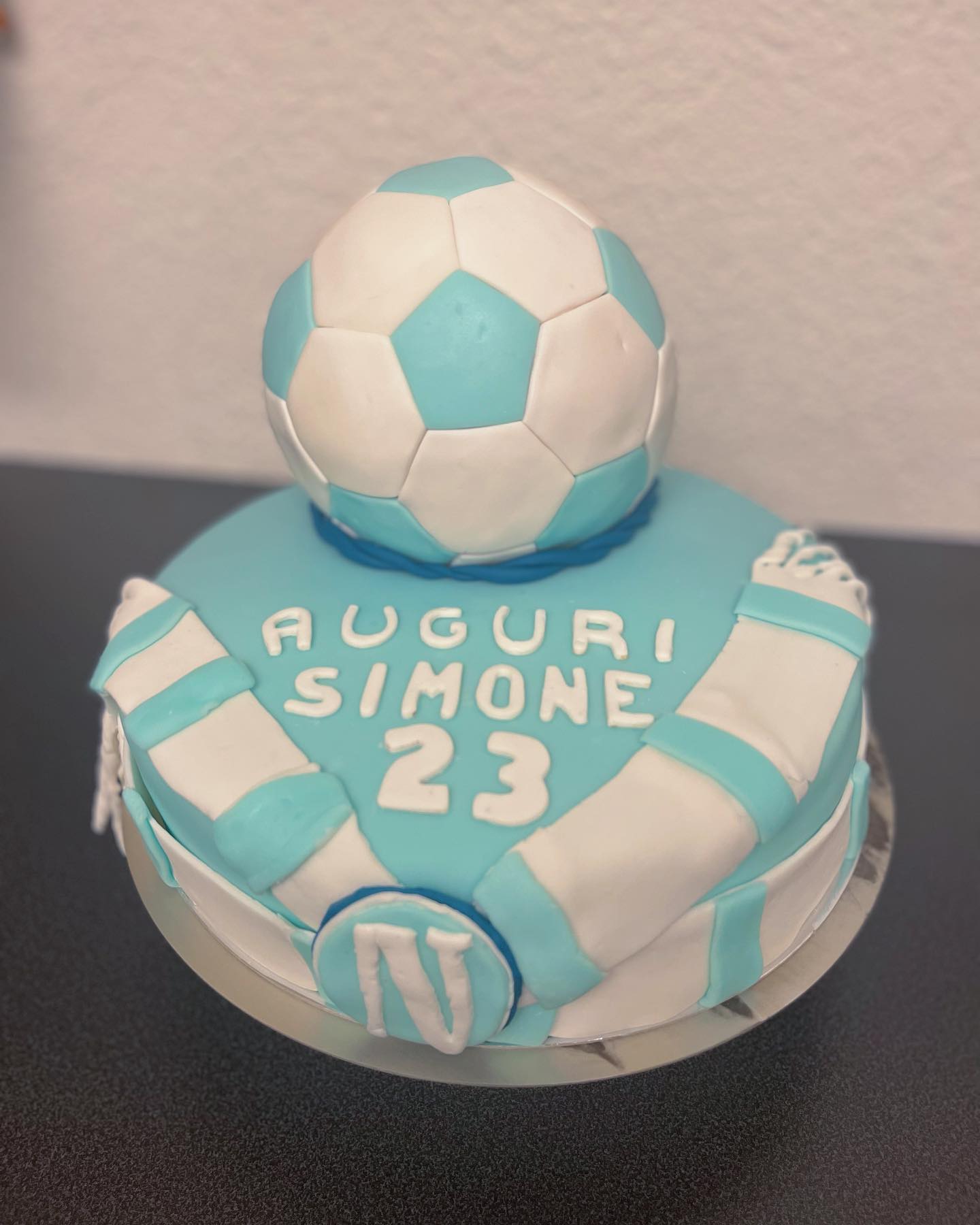 #footballcake#blue#selfmade#lovefood