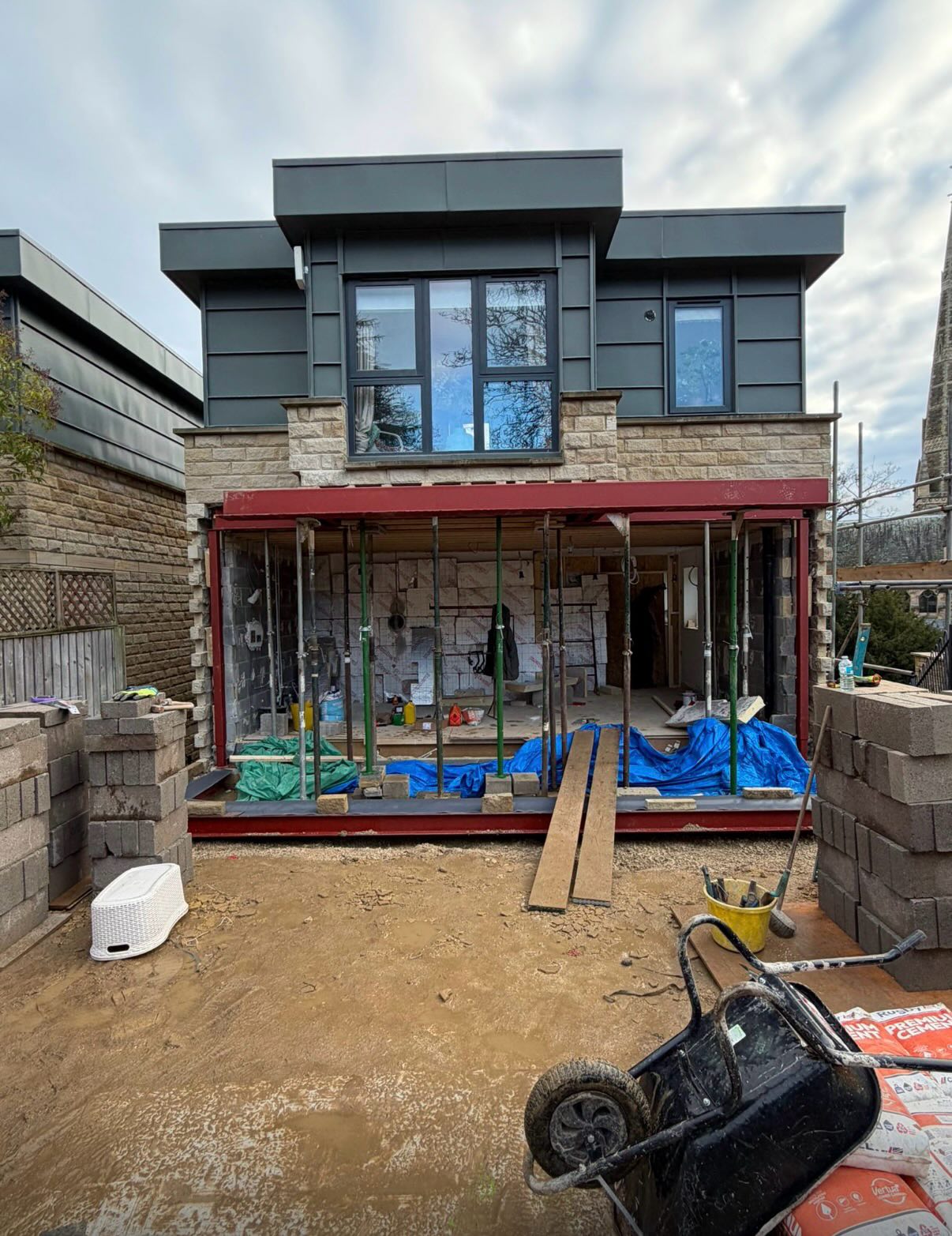 Coming close to finish on our Ranmoor extension - underfloor heating has been installed and now we are ready for tiling #underfloorheating #kitchenextension