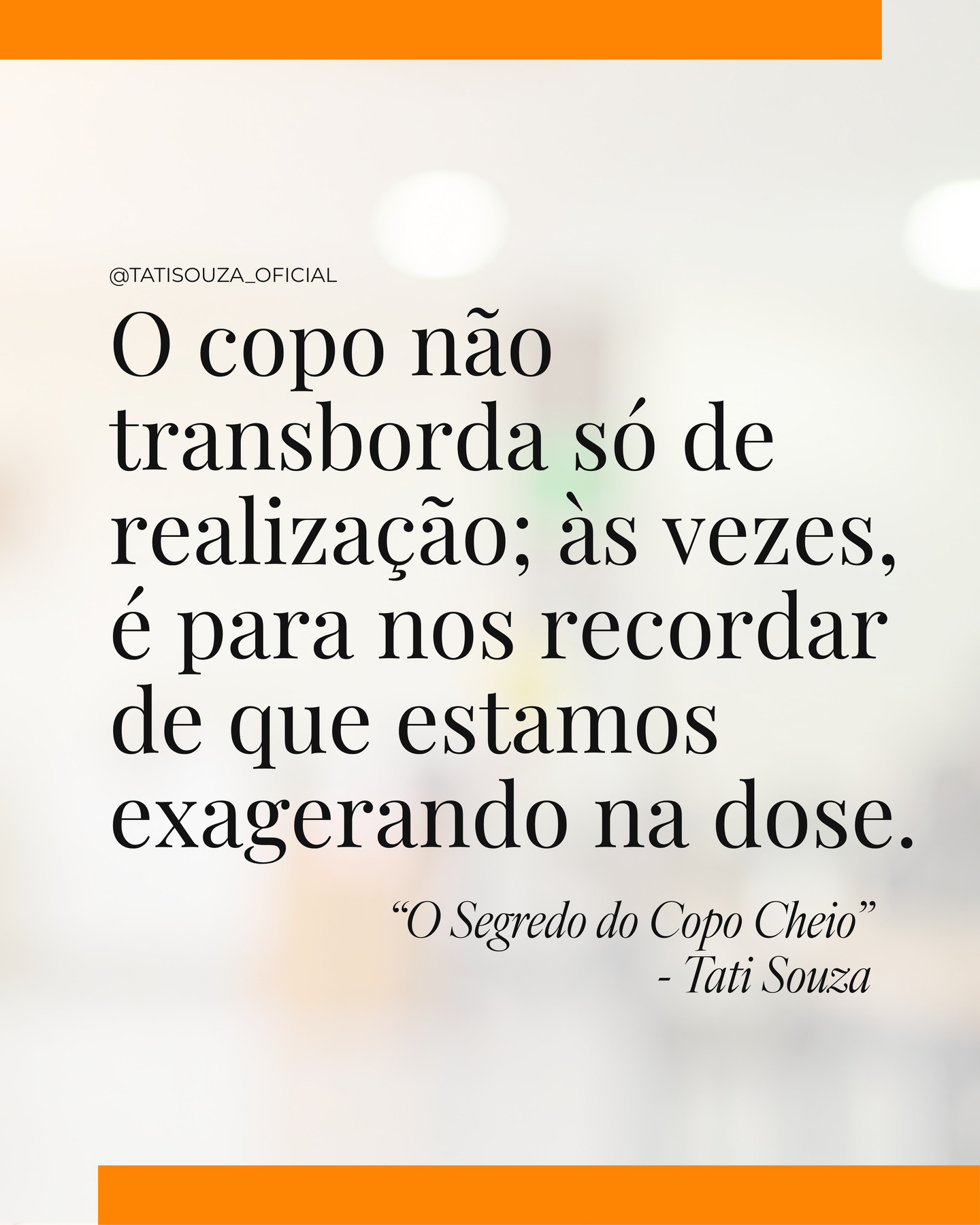 Às vezes significa excesso.
Excesso de pressão.
Excesso de responsabilidade.
Excesso de expectativas que nem são nossas.
Maturidade também é aprender a olhar para o copo e perguntar com honestidade:
Isso realmente precisa estar aqui?
Porque uma vida que vale a pena não é a que transborda de coisas.
É a que transborda de consciência.
Trecho do meu novo livro “O Segredo do Copo Cheio”.
💡 E você, hoje… seu copo está cheio de propósito ou de excesso?
Bora fazer valer a pena. 🧡
#desenvolvimentopessoal #autoconhecimento #borafazervalerapena #carreira #palestrante