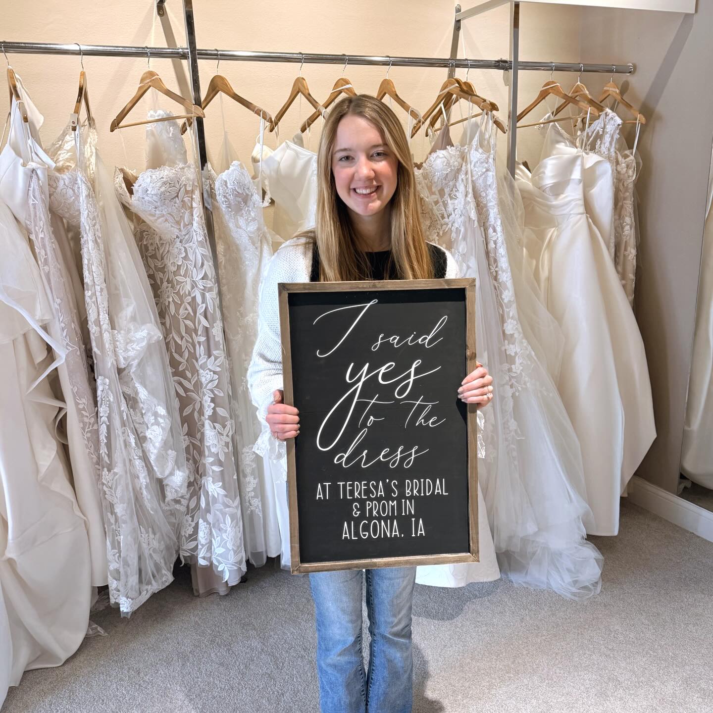 Grace said YES to the dress!!🤍🫶🏼 We had so much fun this afternoon with this group of lovely ladies!! Grace’s mom and aunt both got their wedding dresses at Teresa’s and Grace got all of her prom dresses with us! We are so thankful for the continued business and can’t wait to see your wedding vision come to life! 🤍🤍