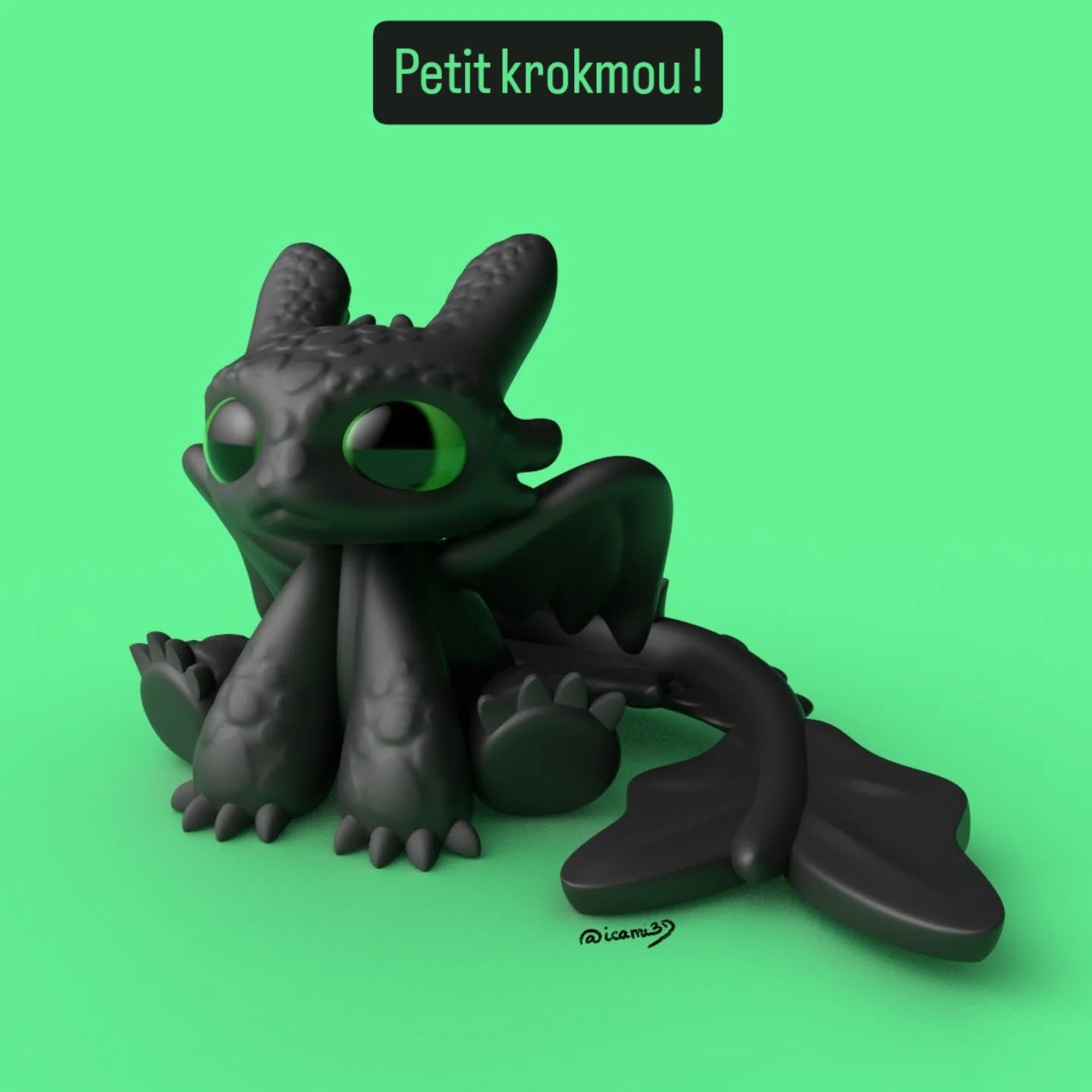 Petit krokmou version chibi 🖌️
J'ai voulu faire un furie nocturne tout mimi et craquant alors le voici !
Mes créations sont disponibles sur Cults3D !
#krokmou #httyd #toothless #3dmodels #3d