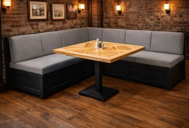 Hospitality booth seating done properly.
Designed to maximise seating, comfort and style for busy pubs, restaurants and cafés.
Solid timber herringbone tables
Bespoke corner booth seating
Commercial grade finishes
Built to handle real hospitality use
Multiple layout options available depending on your space.
Handmade by Be You Bespoke Furniture Ltd
If you’re refurbishing your venue or opening a new one, drop me a message.
#hospitalitydesign
#pubdesign
#restaurantfurniture
#bespokefurniture
#pubfurniture
restaurantdesign
commercialfurniture
hospitalityinteriors
herringbonetable
beyoubespokefurniture