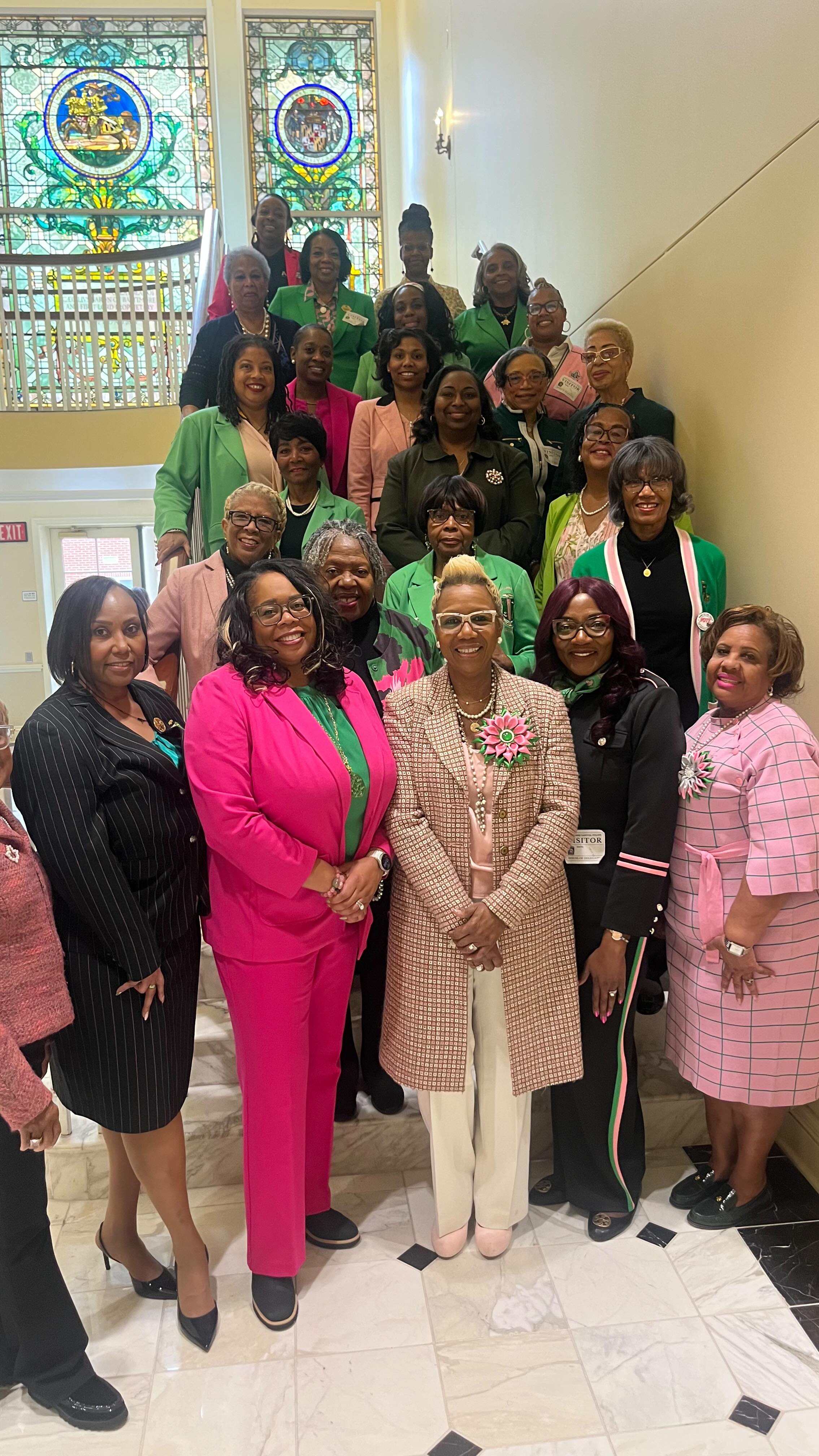 Standing on purpose at AKA Day at the Capitol in Annapolis ๐๐
Advocating for social justice, uplifting our communities, and making it clear that we are holding our elected officials accountable to deliver real results for the people of Maryland.
Proud to stand in service and in solidarity with Marylandโs first black Governor and our Alpha brother @govwesmoore ! ๐๐๐๐ค #AKA1908 #RXO1988