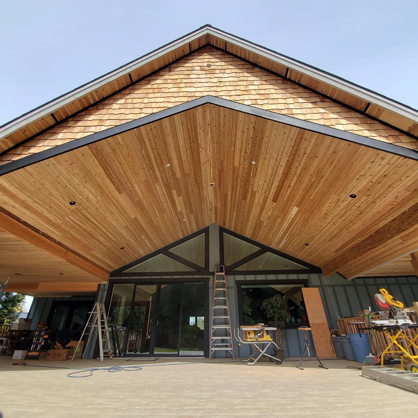 We are still open and are taking precautions when working with clients inside and outside of homes. 👍
We just completed this cool project finishing the cedar soffit on this beautiful home. 🔥
We will be doing the painting of the fascia and trim soon! 🖌
Check out our website to see other projects we have completed, link is in the bio.