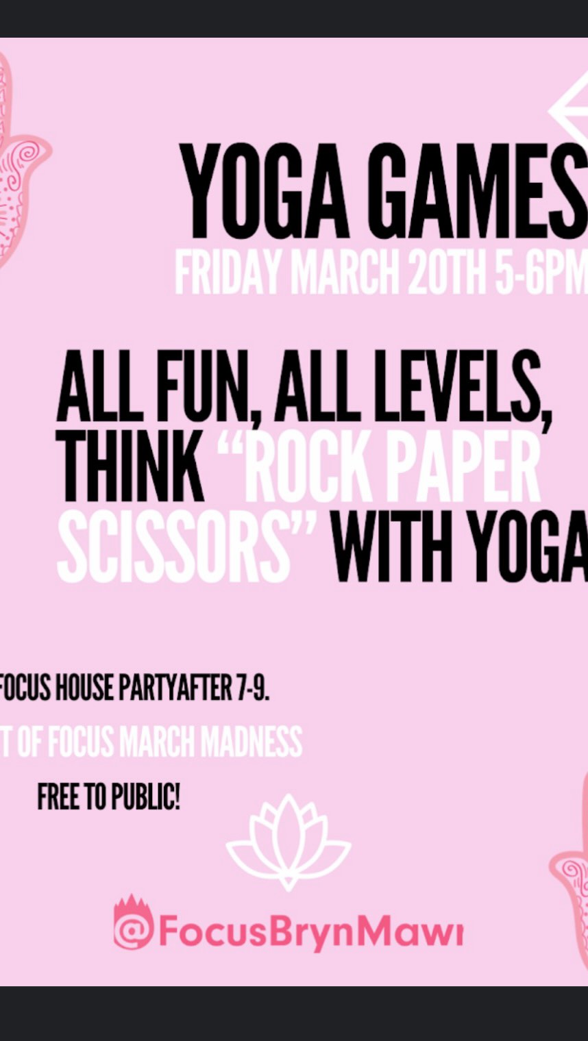 This is the last week to sign up so act fast and sign up by the front desk! The yoga games will be from 5-6 with the focus party after featuring live music, drinks, and our very first craft show!!