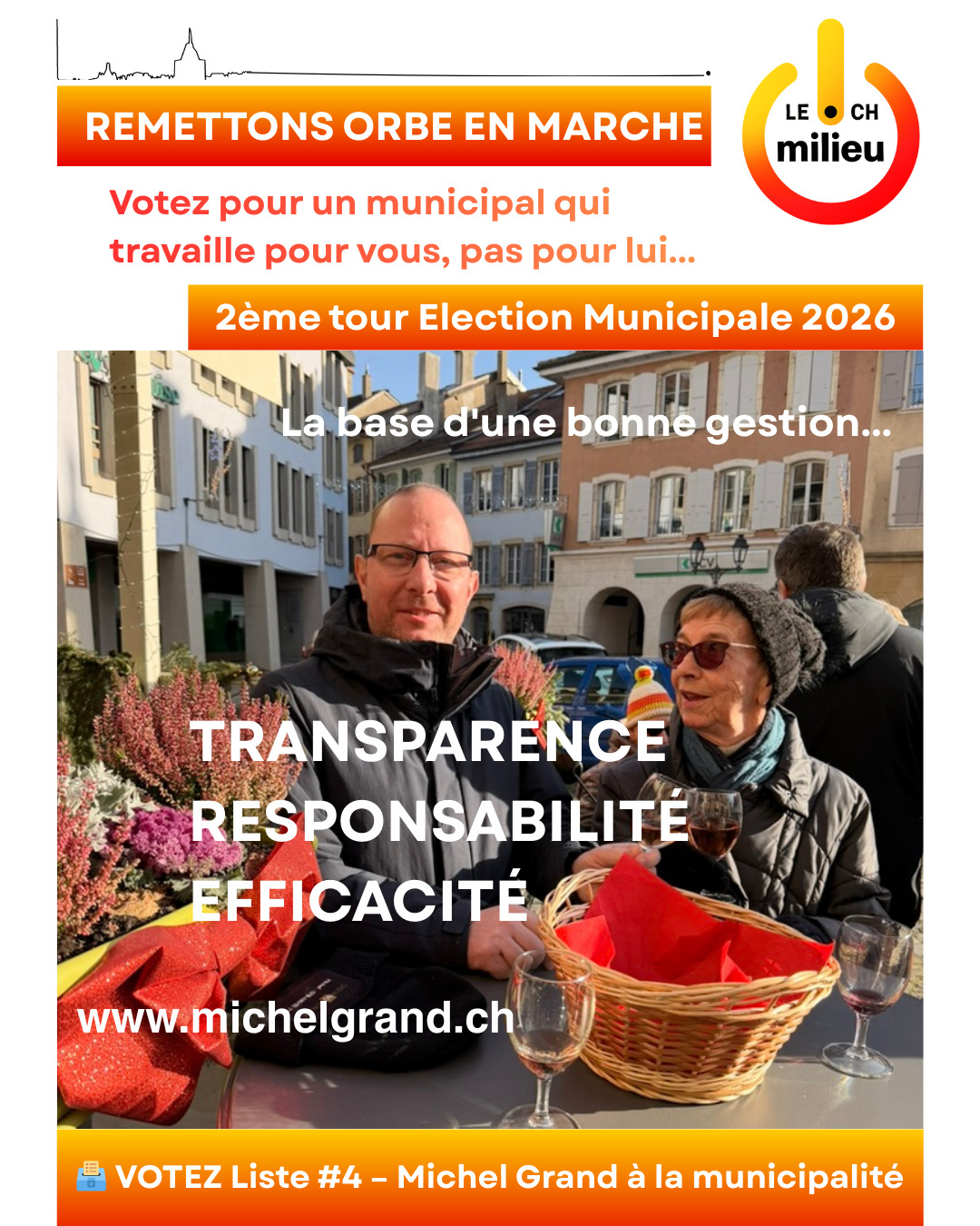 La transparence...
Une bonne gestion repose sur trois piliers :
✔ transparence
✔ responsabilité
✔ efficacité
C’est la base du management d’entreprise.
Cela devrait aussi être la base de la gestion d’une commune.
🗳️ VOTEZ Liste #4 – Michel Grand à la Municipalité le 29 mars 2026!
#michelgrand #Liste4 #orbe #Transparence #Responsabilite #Gestion
#leadershipcoaching #municipalité #orbeenmarche #Engagement