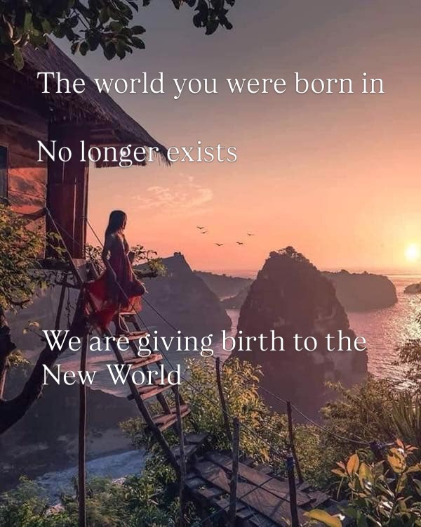 The world you were born in
no longer exists!
This is because of the collective awakening that has been happening and the world coming apart, separating into two different worlds.
If you hang on to the old world, even if you are a real good person, you will stay in the old beliefs and ideas that don’t exist in the new world.
I see this daily in myself!! Talking with my daughter who is 17 and realizing my old, old ideas about something that were completely based on patriarchy and colonialism. It’s wild! And I can totally see and understand how hard it can be to let these old beliefs, that we collectively have believed in for millennia, come apart…
It’s the same thing as an individual person doing therapy or psychotherapy. Having to come to terms with a new reality when the old one has been let go. It’s horrifying and scary, to let your identity come apart.
And now, this is happening on collective level in huge scale!!! No wonder the world is going crazy.
What is happening has never happened before. The whole planet, humanity, as one consciousness coming apart, growing up, evolving into a more mature, coherent existence.
It is truly unbelievable and yet, it is happening. On an individual level and on global level! And the nature is answering. The earth, the ground, the trees and animals are part of this enormous shift, of course. How could it be otherwise😊 we are all one ecosystem.
We are not going backwards into some golden era we can remember or think about. We are evolving way beyond anything we can imagine or think!!!
It is going to be turbulent and painful, like any surrender to something new. Many are going to refuse or not being able to see what is happening. And many will leave the planet now. But, way more people are starting to see and remember the real. Letting go of being slaves to the system. Believing the system. It is slavery.
But, with that comes responsibility. Personal responsibility. To become sovereign again, taking care of my own health and mental health. Taking care of everyone who is in my care by being present and available.
❣️Continue in comments ❣️