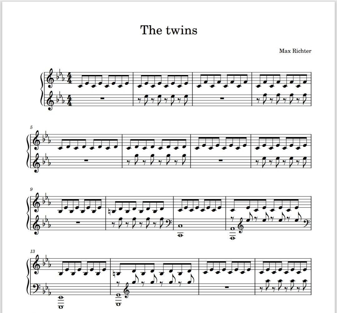 Nouveau ! 🎶 "The Twins - Max Richter" est disponible en téléchargement.
Une pièce émouvante parfaite pour vos reprises au piano.
Link in Bio
#Piano #MaxRichter #Partition #Musicien #thetwins #Nouveau #LesCoursDePianoDeJuly