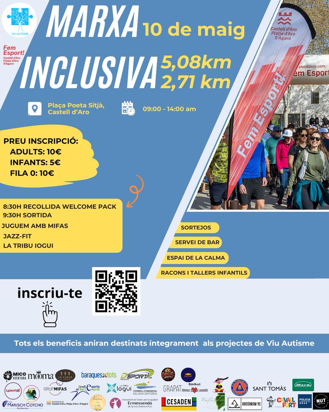 10 de MAIG - MARXA INCLUSIVA @micoaventura
@mooma @laflecapansdelemporda @barraquesxtots @dsport.crono @calidoscopi_jocs
@tritonsvalldaro @grupmifas
@ccbaixemporda @joguines_grapat @bdegustbeer
@ppsparkoficial @santtomasobrador
@meradeprimera @marisch_cotcho
@visitplatjadaro @fempobleambtu
@natalina_angy @femesportscpa @associacio_ermessenda_sca @cesadenclinic @rocodrom_9c @cavallfortedicions @nutdestileria @enrollate_bk @esclatbonpreu_ @spar.espanola