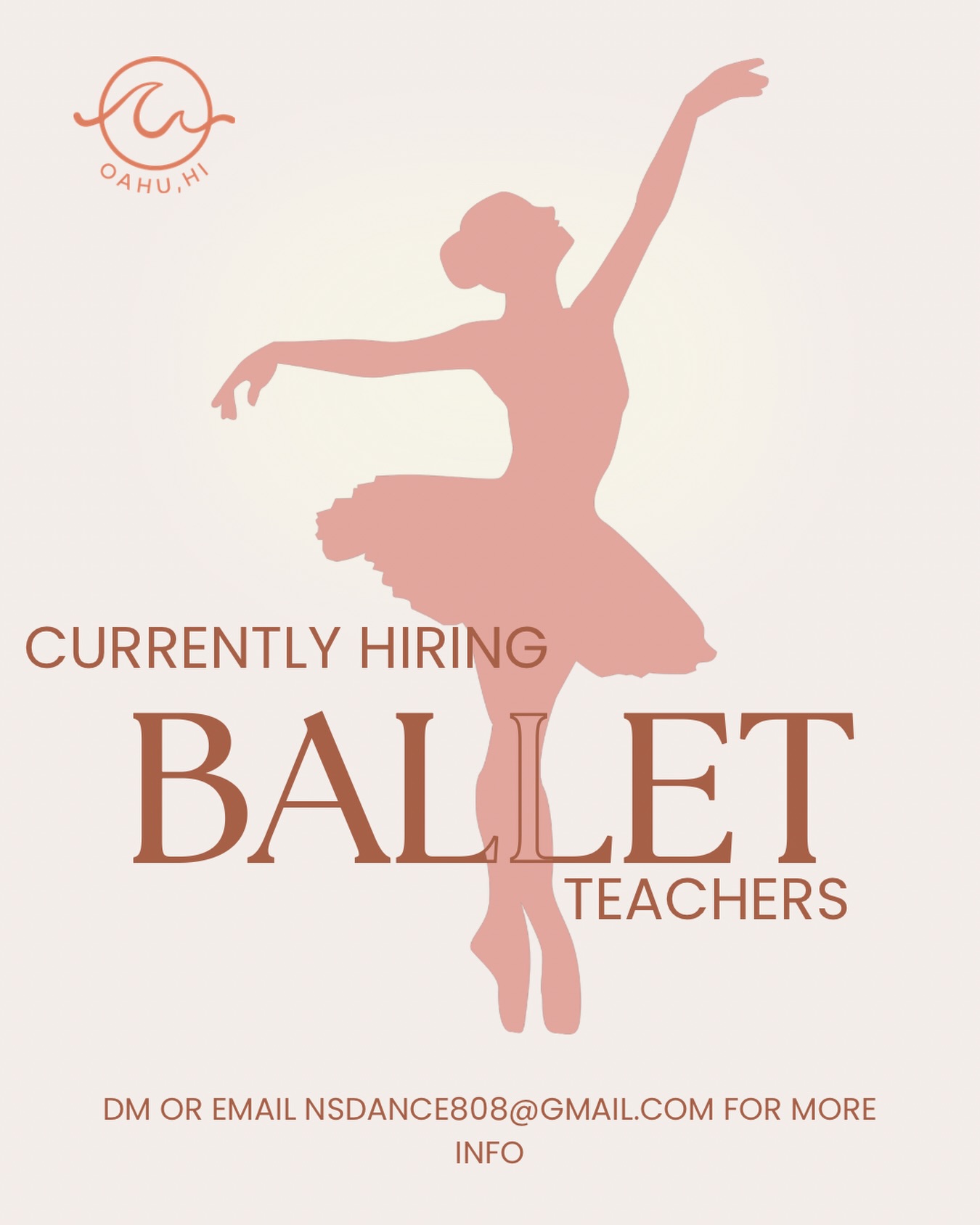 Our advanced ballet teacher is moving off island in a month, and we’re searching for someone new to join our team! Email your resume to nsdance808@gmail.com if you’re interested 🏝️🫧🩷