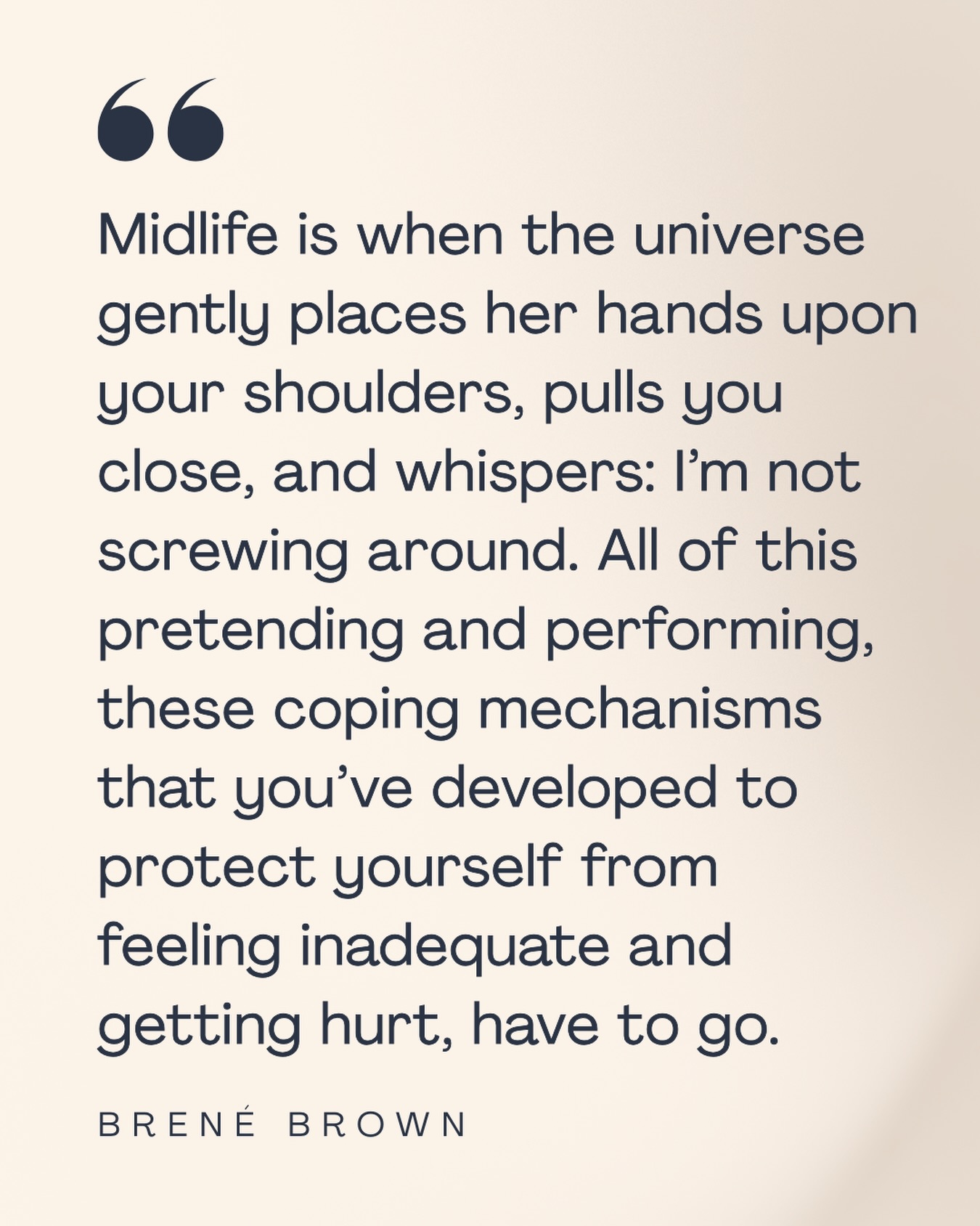 Midlife has a way of stripping away the strategies that once helped us survive.
The people-pleasing.
The performing.
The habits we built to avoid feeling not enough or getting hurt.
For a while, those strategies served a purpose. They helped us navigate relationships, careers, and expectations.
But eventually, midlife asks a different question: Are these patterns still protecting you…or are they holding you back?
Growth in this season often means letting go of what once worked, so you can step into something more honest.
Not a crisis. A recalibration.
#MindyBaer #LifeTakeTwo #Reinvention #Midlife #SecondActEnergy
