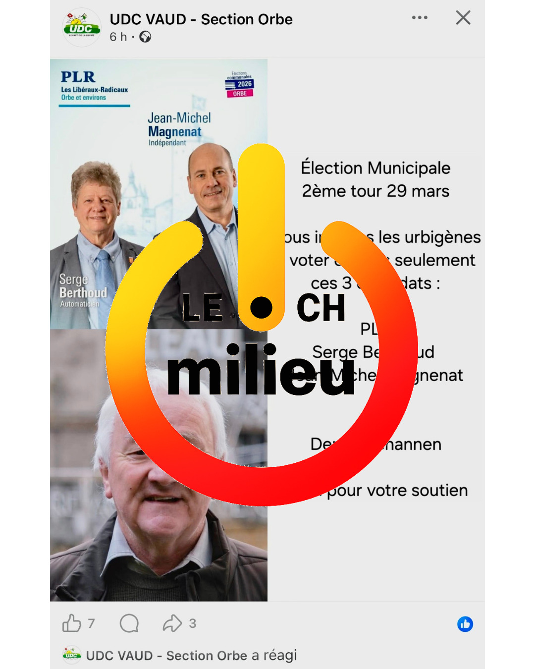 Ces derniers jours, on vous explique pour qui voter.
On vous propose des listes “toutes faites”.
Mais au fond, une question essentielle se pose :
👉 Est-ce que votre voix doit suivre des consignes…
Ou exprimer votre propre choix ?
Une élection, ce n’est pas un vote automatique.
C’est une décision personnelle.
À la Municipalité, il ne s’agit pas de représenter un bloc.
Il s’agit de gérer, décider et agir pour toute la population.
Je respecte chaque candidat.
Mais je crois profondément que les citoyens d’Orbe méritent de choisir librement, en fonction des compétences.
Je suis candidat pour apporter cette compétence.
Pas pour suivre une ligne.
🗳️ VOTEZ Michel Grand à la Municipalité d’Orbe le 29 mars 2026.
Je ne me présente pas pour défendre un appareil, mais pour défendre Orbe. Mon engagement est clair : travailler avec toutes les forces politiques quand c’est utile à la ville, refuser les postures et privilégier les résultats.
#michelgrand #orbe #orbe2026 #MunicipalitéOrbe #ElectionsCommunales #PolitiqueLocale #OrbeEnMarche #Changement #Engagement #Leadership #entrepreneuriat #expérience #citoyensengagés #avenirorbe #remettonsorbeenmarche