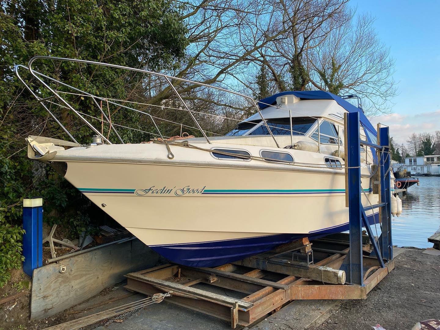 Some recent lifts on the slipway and hoist #summerscoming #preseason #boat #lift #hoist #slipway #marinedreamltd