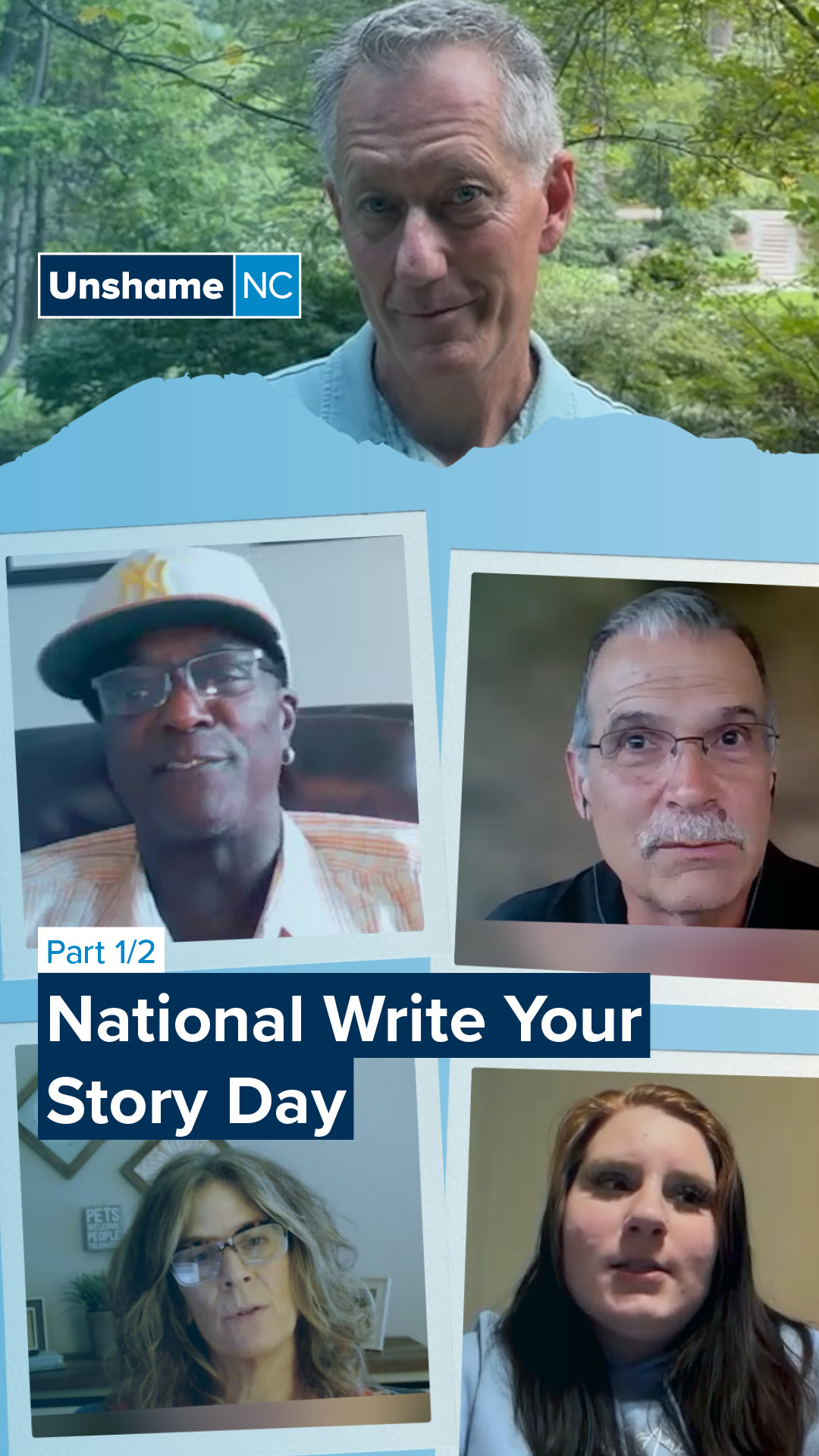 At Unshame NC, we believe in the power of sharing our stories ✍🏻❤️. For National Write Your Story Day, our community members are opening up about their journeys with substance use disorder. By telling their stories, they hope to help others feel less alone and inspire more understanding and compassion.