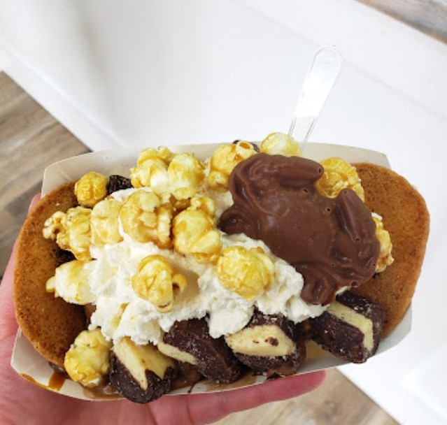 Rebecca Hyndman: "Got the "Bridge Traffic Sundae". Staff was super nice and helpful. Super cute inside!"