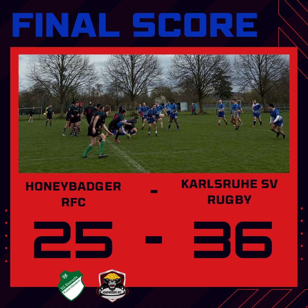A tough loss for us. We had a really strong first half but lost the fight in the second. We are coming back stronger for our home game next week!!🦡💪🏼
#rugby #rugbyunion #mensrugby #rugbygermany #rugbydeutschland
