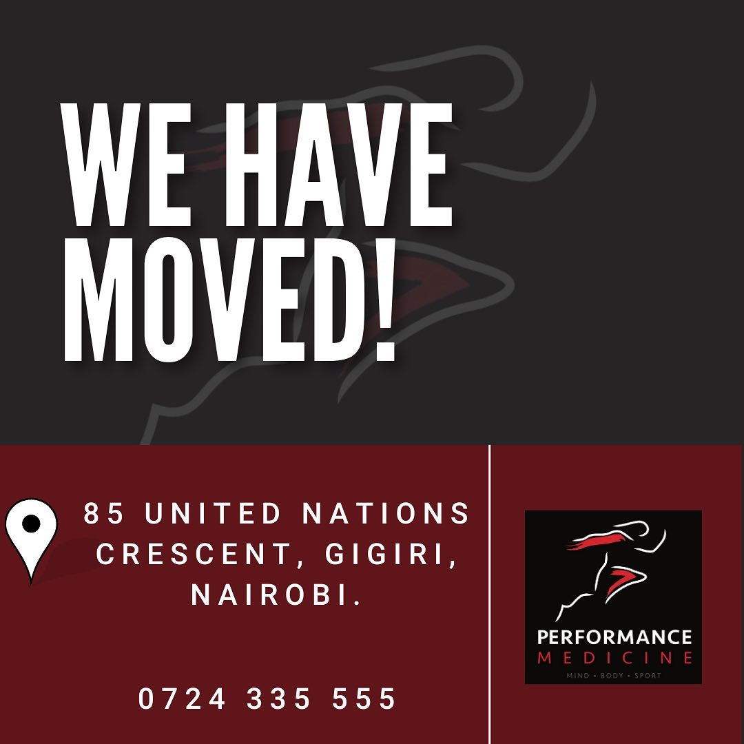 Movment is Medicine, and in that sense, moving to a new clinic space is us practicing self-growth and branching out. Hence, we at Performance Medicine are relocating to a more functional, tranquil and zen space to allow our growing team to guide and educate you to attain and maintain progress in your health and wellness journey. We are very excited to welcome you all to 85 United Nations Crescent in Gigiri!