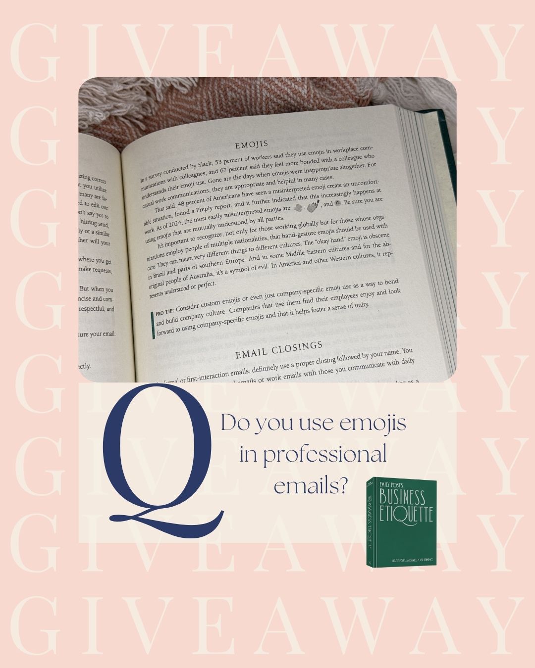 Do you use emojis in professional emails? 😊
Fun story. A few years ago, I got an email from the Emily Post Institute that included an emoji. I remember thinking, “Can we do that?”
If you want to know when emojis work and when they do not, the answer is in Emily Post’s NEW Business Etiquette book.
I am giving away a copy in celebration of National Common Courtesy Day on March 21. I will mail it to one lucky winner. No strings attached. I will even cover shipping.
Here is how to enter
Like this post
Follow my page
Comment with a business etiquette question I can help you with.
This contest ends at Noon EST on March 21, 2026.
#ThePoliteCompany #CommonCourtesy #BusinessEtiquette #EtiquetteTips #WorkplaceEtiquette #EmilyPostInstitute