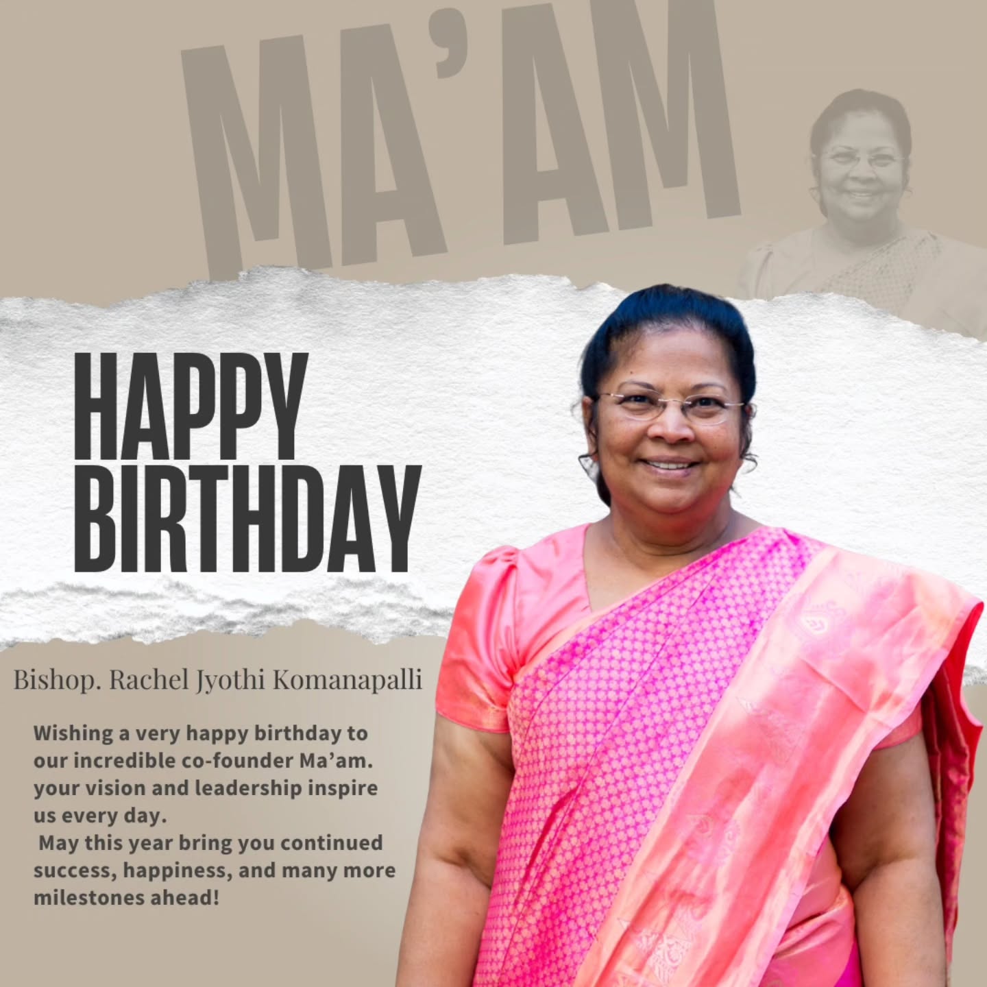 Celebrating the visionary who inspires us every single day ✨
Happy Birthday to our amazing co-founder @rachelkomanapalli Ma’am,
Your leadership, passion, and dedication make everything possible 💫🎉
@paramjyotischool
@paramjyoti.smartrac
@ppskids_amp
@lioncrestacademyvizag
@lioncrestkids
Here’s to more success, growth, and milestones together
#birthdaypost #mannagroupofministries #manna