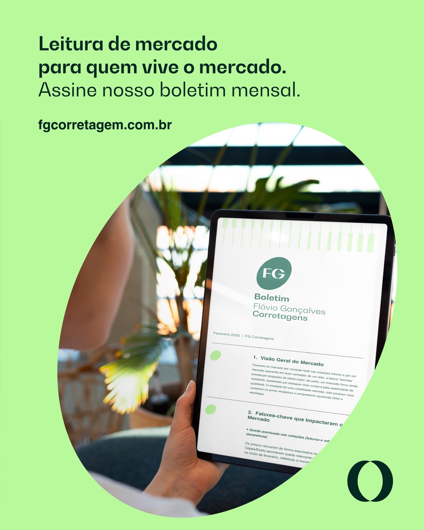 Manter-se bem informado é fundamental para a tomada de decisões assertivas no mercado cafeeiro. 💻💭
No boletim mensal da FG Corretagens, você terá acesso a análises claras, pertinentes e alinhadas com os principais fatores que influenciam o setor.
#cafebrasileiro #cafe
Acesse nosso site www.fgcorretagem.com.br
e inscreva-se para receber o boletim. 🌱➡️☕️
