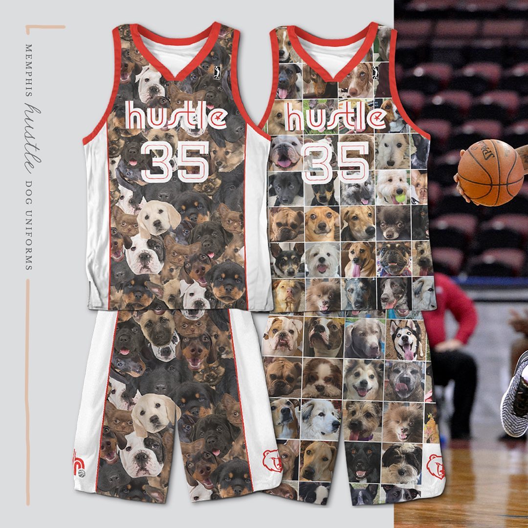 Got a reminder today of some old jerseys with some cute dogs on them. I designed these for the @memphishustle back in the 2017-18 and 2018-19 seasons.
.
.
.
#nba #gleague #gleaguejersey #gleaguejerseys #basketballjersey #basketballjerseys #memphishustle #memphis #dogs #dogjersey #design #graphicdesigner #sports #sportsdesign #sportsdesigner #basketball