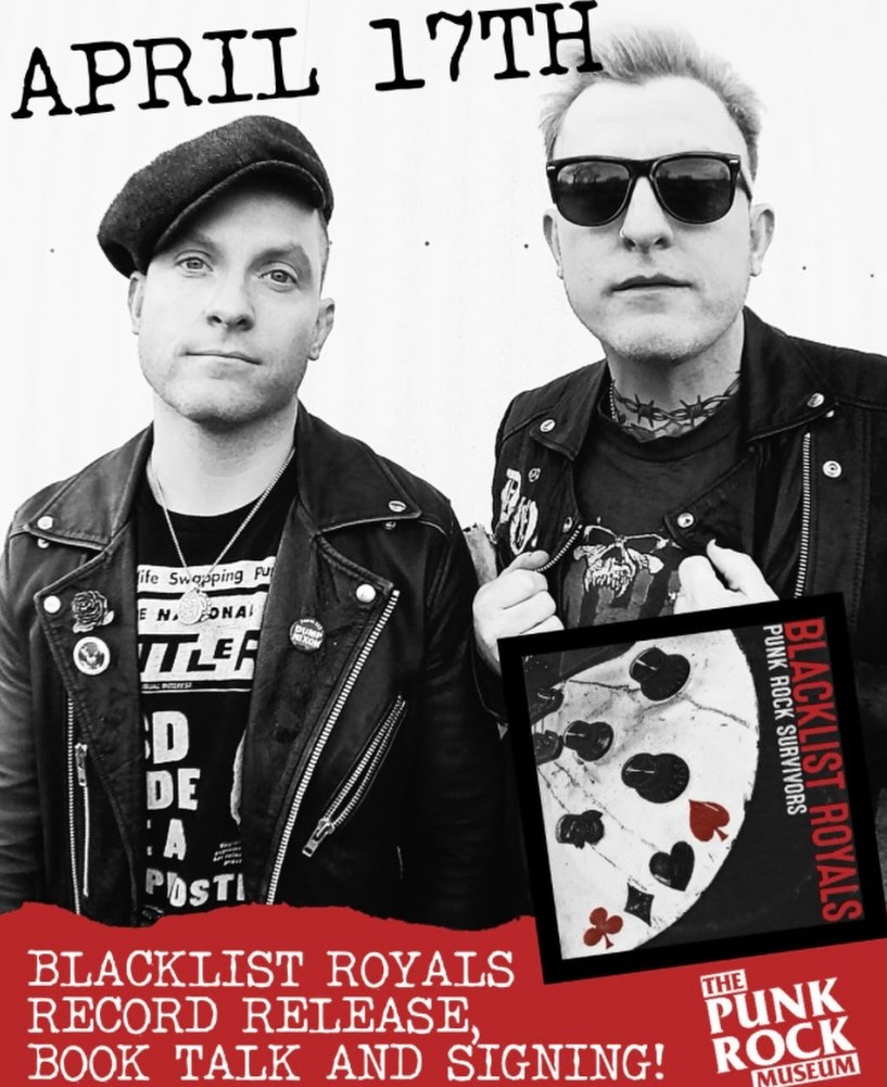 Blacklist Royals’ new EP Punk Rock Survivors is an anthemic reminder of music’s power to sustain hope, even in the Shadow of Death. Punk Rock Survivors is coming out on April 17th via Bottles To The Ground. The release will be available in person at the museum’s record store, Vinyl Threat, and online through the museum’s official web store. As well as a very special cancer awareness variant available directly from the band. @blacklistroyals will be at @thepunkrockmuseum to celebrate their new release with an acoustic performance and a book event as part of a special weekend!