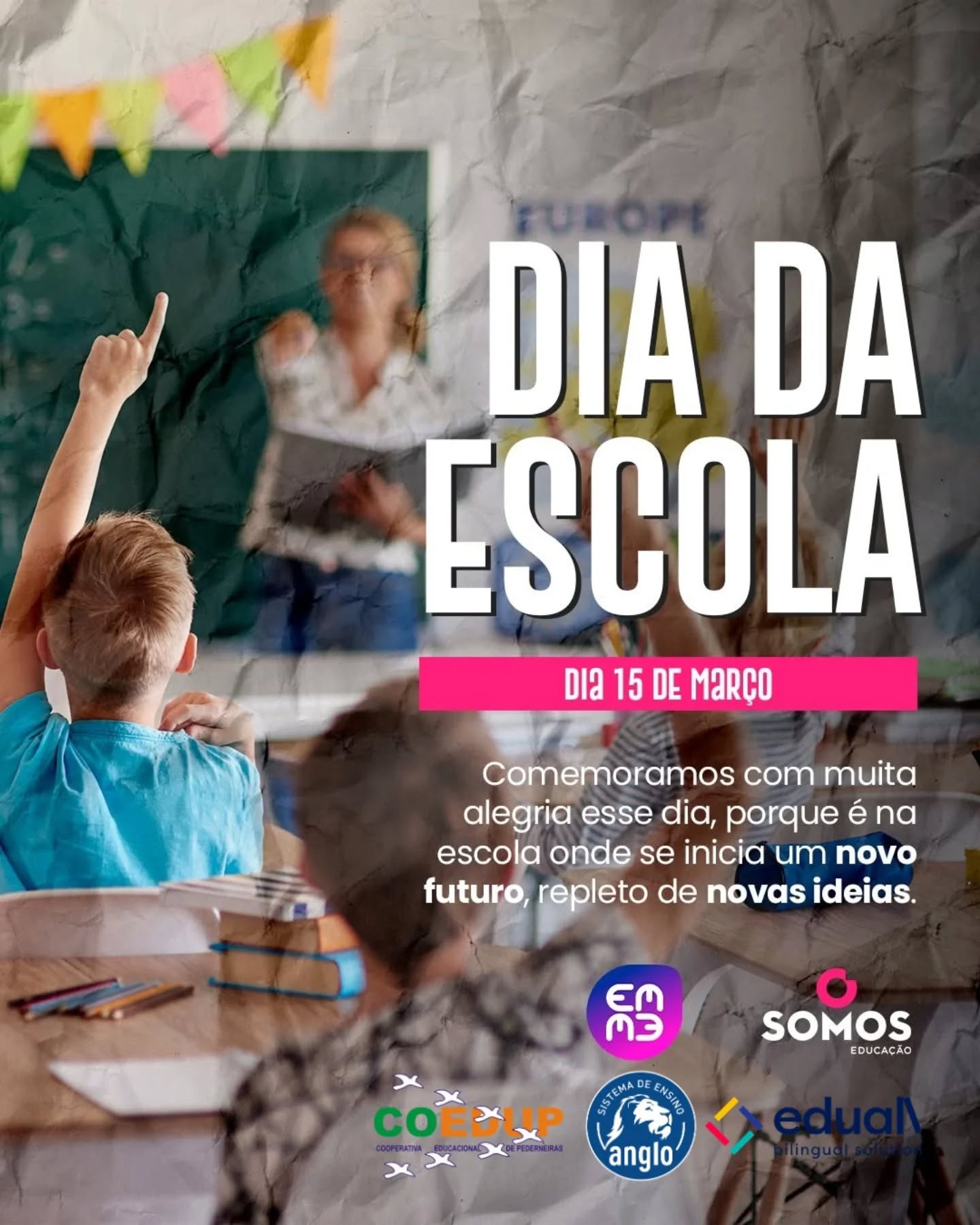A escola é o lugar onde a curiosidade ganha espaço, o conhecimento se constrói e os sonhos começam a tomar forma.
Neste Dia da Escola, celebramos esse ambiente de descobertas, convivência e crescimento, onde cada aluno escreve, todos os dias, um novo capítulo da sua história.
#diadaescola #educacao #coedup #aprenderecrescer #somoseducacao