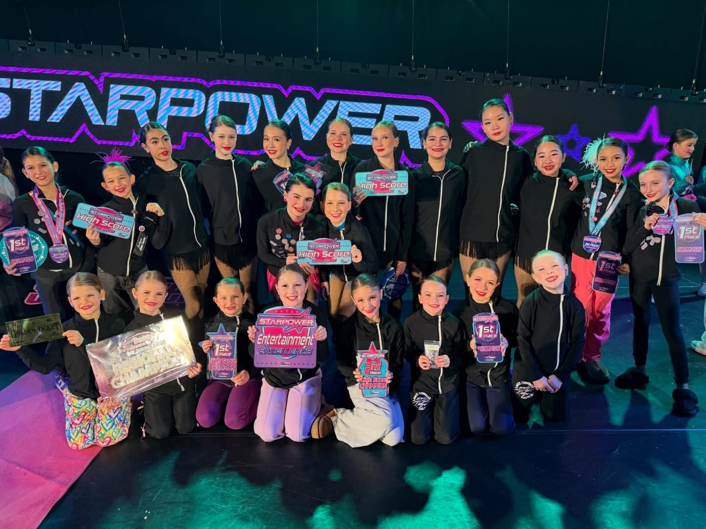 @starpowertalent
Group Highlights! ⚡️Part 1!
DT Mini Jazz- “Yacht club swing”:
Entertainment Award! Golden Ticket Recipient, Regional Champions! 5 Star Premier, 1st in Category, 1st overall!
DT 3 Jazz “Stand Down”- 5 Star Premier, 3rd Overall! Golden Ticket Recipients!
DT 2 Jazz “ I Don’t Dance I Work”- Entertainment Award! 5 Star Premier, 1st In Category, 1st overall, Golden Ticket Recipient, Regional Champions!
DT 1 Jazz “Cosmic Girl”-5 Star Premier, 1st In Category, 2nd Overall!
DT SR & SRE “Bust The Windows”- 5 Star Premier, 1st In Category, 3rd Overall!
DT SR & SRE “Run It Up”- 5 Star Premier, 1st in category, 1st overall, Golden Ticket Recipient, Regional Champions!
DT 1 “ Baby O.G.”- 5 Star Premier, 1st in category, 1st overall & Entertainment award!
J1 Tap “Running Wild”-5 Star Premier, 1st In Category, 4th Overall!
J2 Tap “Applause” 5 Star Premier, 1st in Category, 4th Overall! Outstanding 11+ Under Tap!
J3 Lyrical “Wildflowers”- 5 star Premier, 1st in category, 2nd overall, Golden Ticket Recipient, Choreography award!
J3 Tap “Next Big Thing”- 5 Star Premier, 1st In Category, 3rd Overall!
J2 Lyrical “Coastline”- 5 star premier, 1st in category, 5th overall!
J1 Lyrical “Leave A Light On”- 5 star premier, 1st in category, 9th overall!
J3 Jazz “Big Noise”- 5 star premier, 1st in category, 4th overall!
DT Mini Hip Hop “Pump it up”- 5 star premier, 1st place in category, 2nd overall!
DT3 Hip Hop “MIA” - 5 star premier, 4th place overall!
DT3 Hip Hop “Headliners”- 5 star premier, 1st in category, 3rd place overall & Outstanding 11+ under Hip Hop!
DT4 hip hop “Ari on top” - 5 stars 1st in category, 6th overall, “swag-a-licious” judges choice award!
DT 4 Jazz “Do it Like This”- 5 star premier, 1st in category, 5th overall!