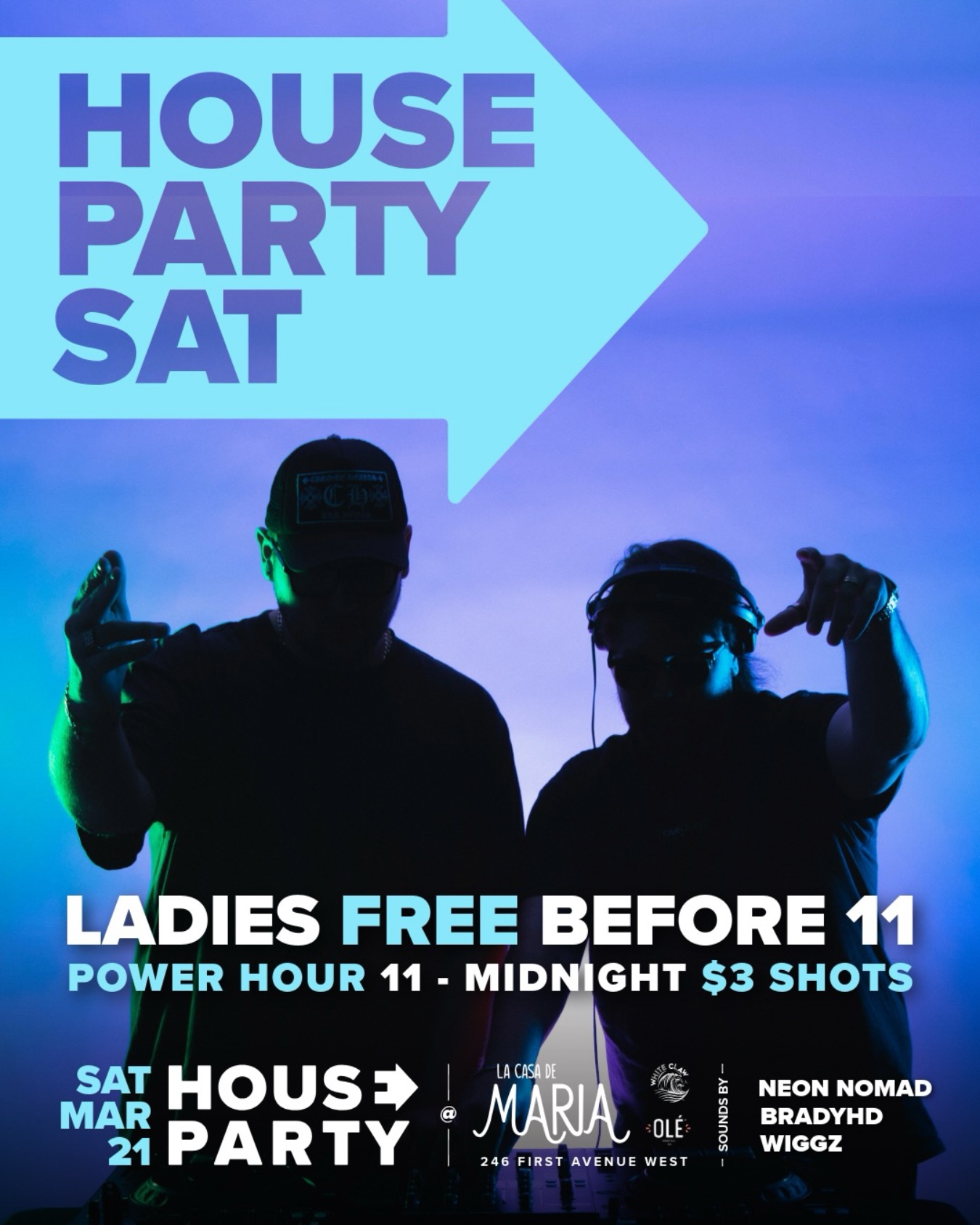 Join us this Saturday night for a very special edition of House Party Saturday 🏠
Heavy hitters @6radyhd , @wiggzmusic and @djneonnomad take control of the decks this weekend playing your favourite club anthems all night 🔊
Welcome Home 🔥
.
.
.
.
.
#houseparty #saturday #northbay #club