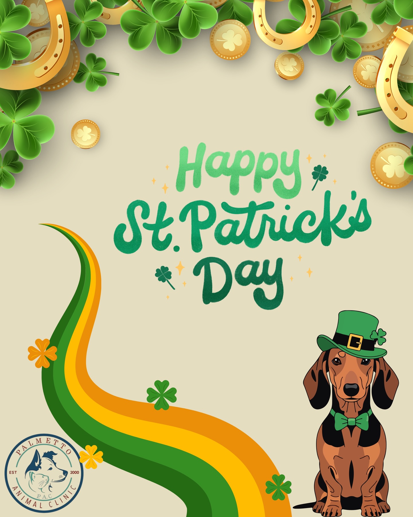 🍀 Lucky to Care for Our Amazing Patients! 🐾
At Palmetto Animal Clinic, we feel incredibly lucky to be part of this wonderful community and to care for your beloved pets 💚
From wagging tails to gentle purrs, every visit reminds us why we love what we do!
✨ Wishing all our furry friends and their families a St. Patrick’s Day filled with luck, love, and good health!
📍 Palmetto Animal Clinic
📞 Call us to schedule your pet’s next visit!
#StPatricksDay #PalmettoAnimalClinic #LuckyPets #PetCare #HealthyPets DogLovers CatLovers VetLife PetWellness FurBabies