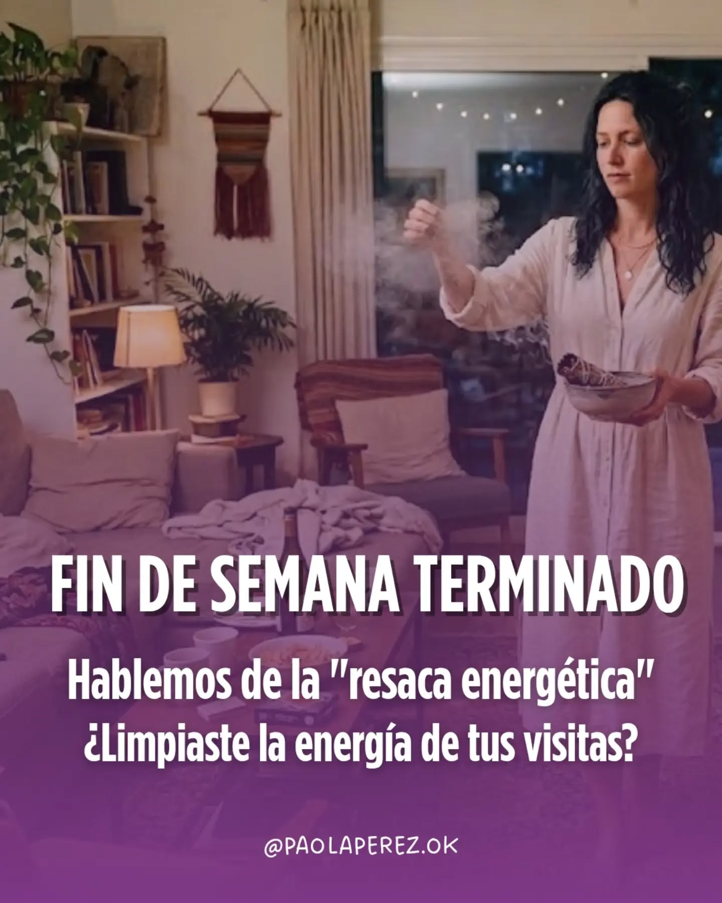 Es hermoso recibir a los que queremos, pero seamos honestas: la "resaca energética" es real.
Las paredes tienen memoria y los espacios absorben las frecuencias de quienes los habitan, aunque sea por unas horas. Las preocupaciones, los juicios o simplemente el ruido mental ajeno a veces se queda "pegado" en nuestros sillones y rincones.
No te quedes solo en la limpieza física. Tu paz no es negociable y tu casa es tu espejo.
EL RITUAL DE HOY:
Luego de limpiar los platos, pasar la aspiradora y ordenar... encendé tu sahumador. Mientras el humo recorre cada rincón de tu living y comedor, reclamá tu territorio con el decreto que te dejé en este carrusel.
Pasar el trapo limpia el espacio, pero el humo medicinal y tu palabra firme restauran la Soberanía de tu Hogar. Convertí tu casa en un filtro de luz donde solo lo elevado tenga permiso de quedarse.
GUARDÁ este post para tu ritual sagrado luego de las visitas.
COMPARTÍ este posteo en agradecimiento, para que la paz y la claridad también lleguen a los hogares de quienes amás.
#rituales #hogarfeliz #energia