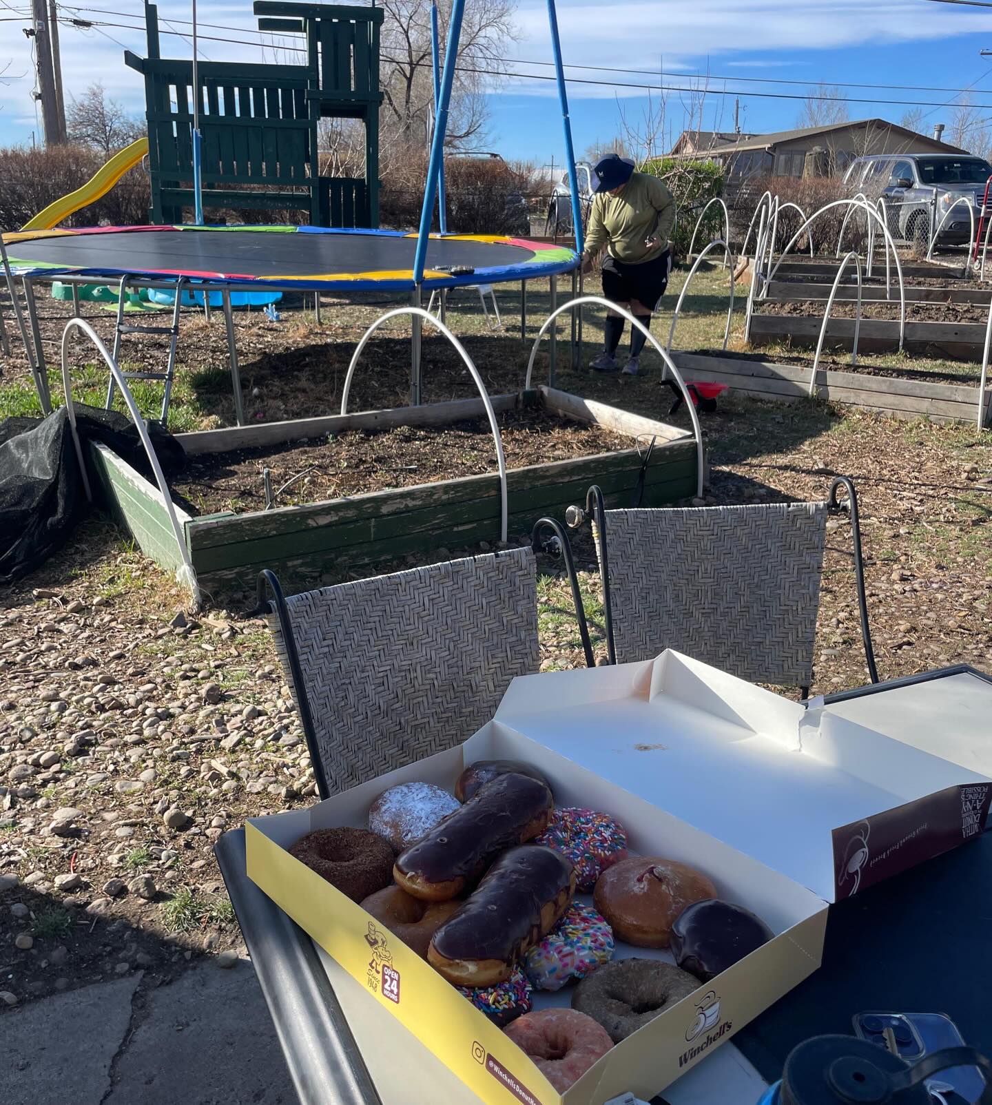 Minka was busy this weekend with a trampoline refresh and sorting donations! We meet every Saturday from 9am-12pm to work on projects for the benefit of all in the community, join us!