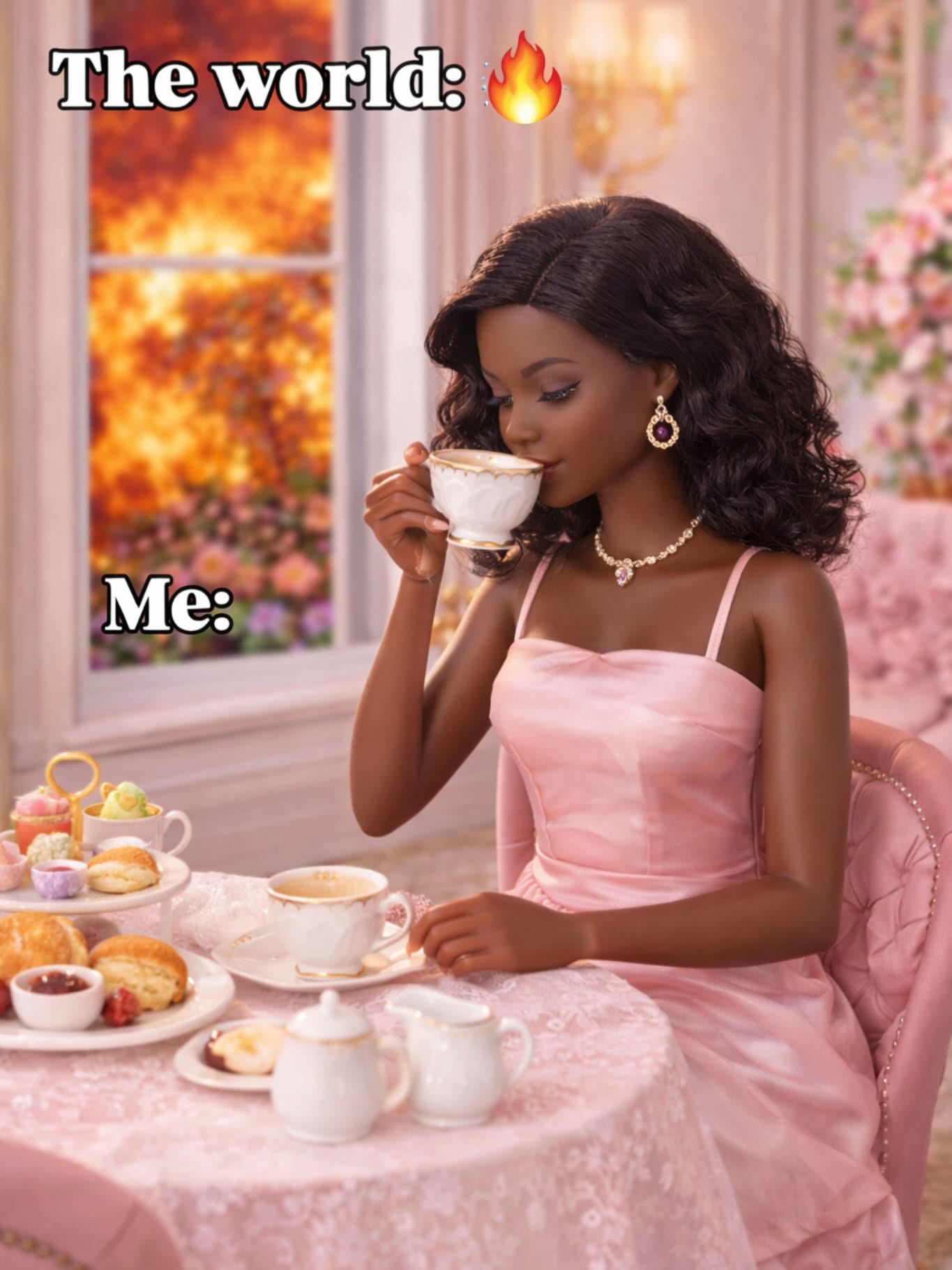 The world: doing the absolute most 🔥
Me: choosing me… peace, serenity, and a delicious cup of tea at Queens Tea Party ☕✨ #QueensTeaParty #ChooseYou #ChoosingMe #SoftLifeVibes #BlackGirlLuxury