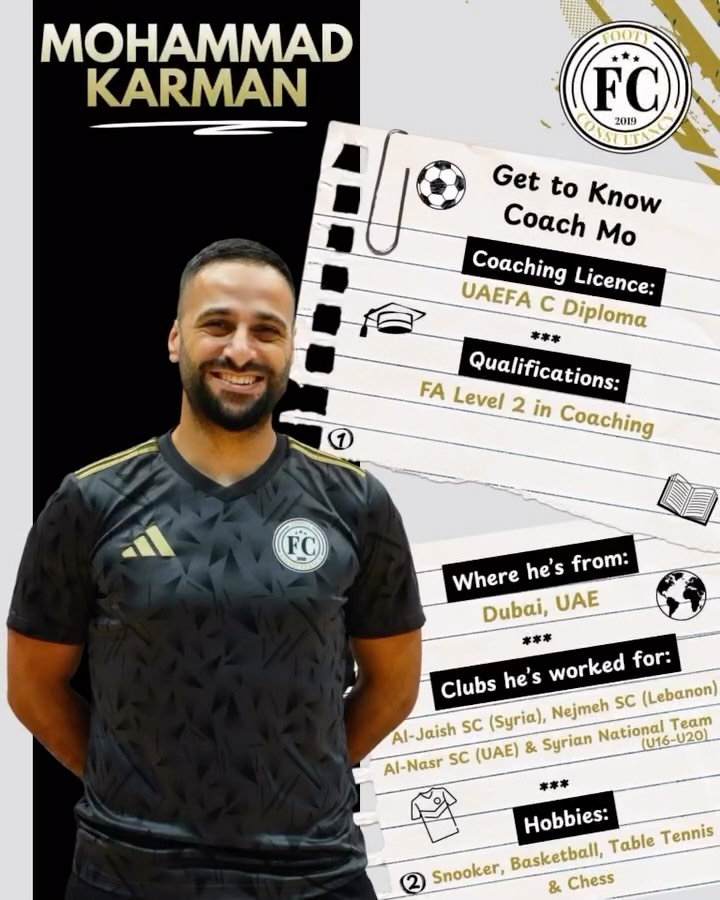 Today we introduce Mo! Who brings a wealth of experience working with a multitude of clubs throughout the region. His friendly personality, enthusiasm and coaching expertise makes him a real favourite with our young players.