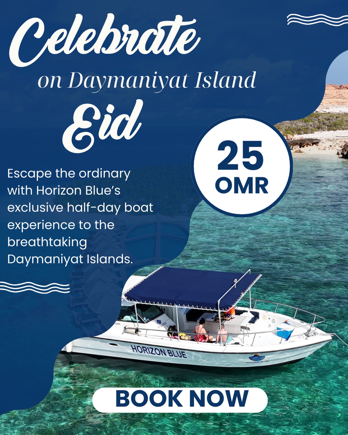 **SPECIAL PROMO**
Celebrate Eid the Horizon Blue way 🌊✨
Escape to the untouched beauty of the Daymaniyat Islands on a curated sea experience designed for both relaxation and discovery.
Enjoy premium snorkelling equipment, refreshing drinks, and light snacks, all included. Choose between a 5 hour half day or an 8 hour full day, with both shared and private trips available 🛥️☀️🐚
Reserve your spot:
https://wa.me/message/7TD5XYNSFWG2C1
﹌﹌﹌﹌﹌﹌﹌﹌﹌﹌﹌﹌﹌﹌﹌
📞 +968 9323 2837
🌐 horizonblueom.com
✉️ horizonblue.om@gmail.com
#visitoman #explore #muscat #horizonblue #tourism